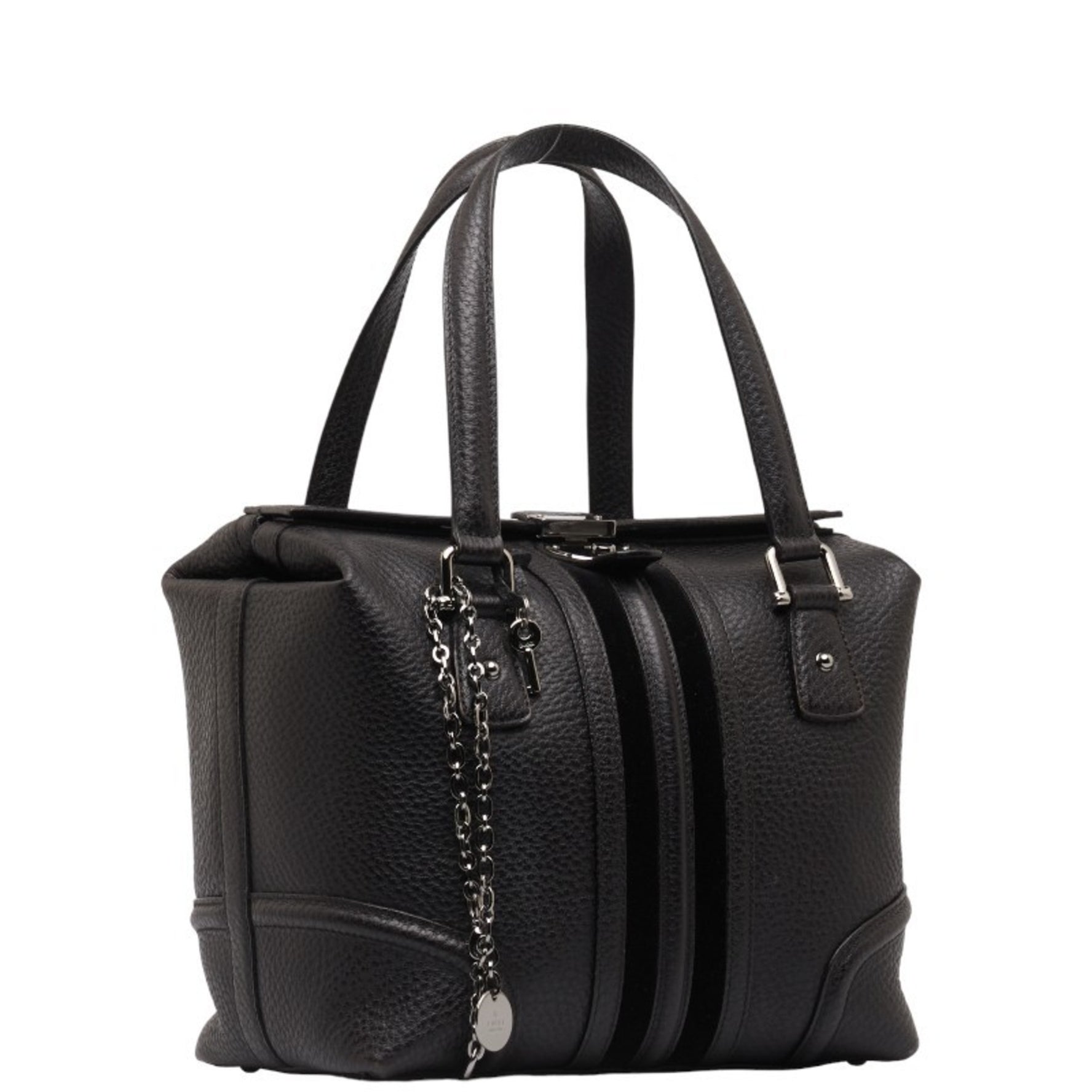 Gucci Sherry Line Handbag Black Leather Women's GUCCI