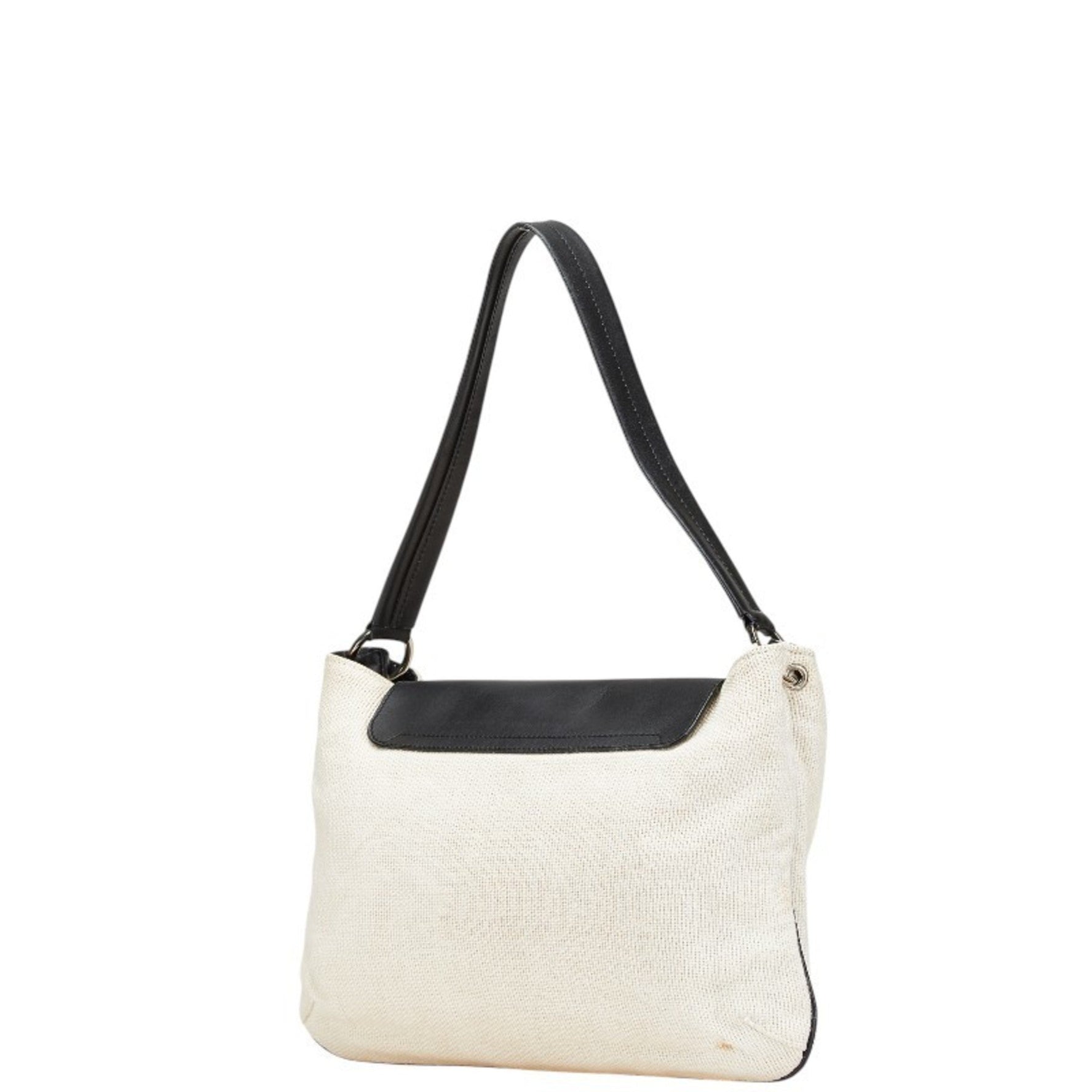 Gucci One-Shoulder Bag Handbag 001 4035 001553 Ivory Black Canvas Leather