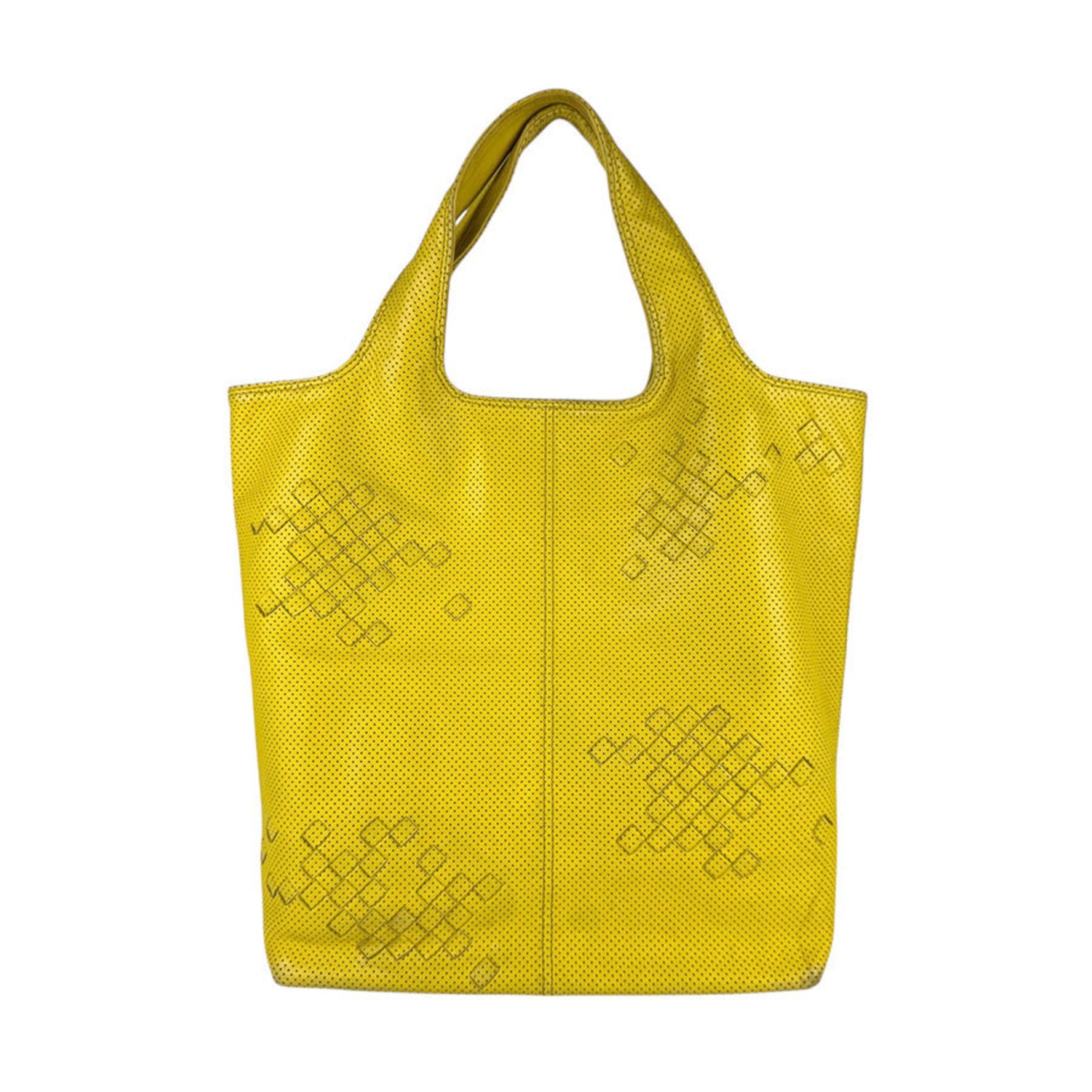 BOTTEGA VENETA Handbag Intrecciato Leather Yellow Women's z5265