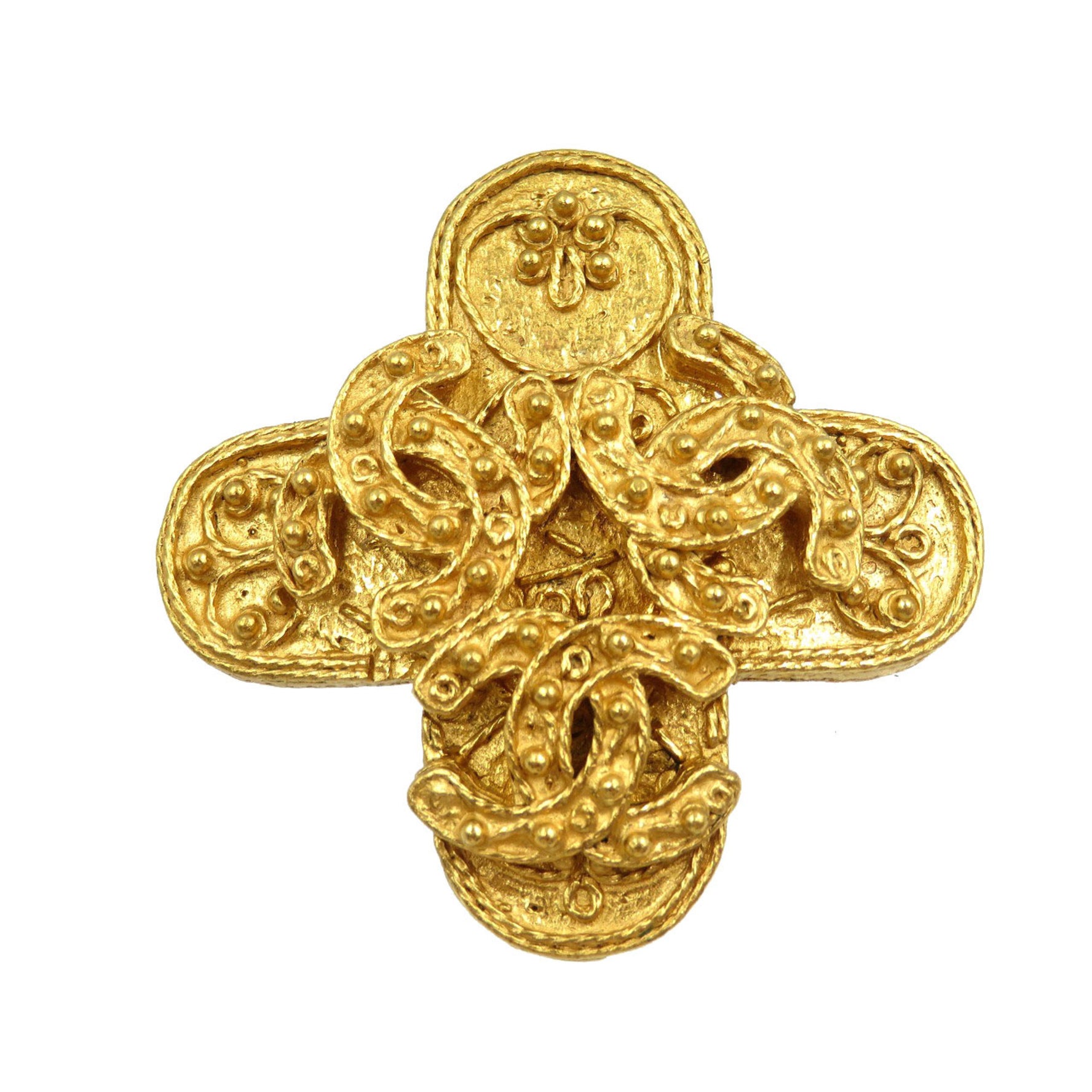 Chanel Triple Coco Mark Metal Brooch