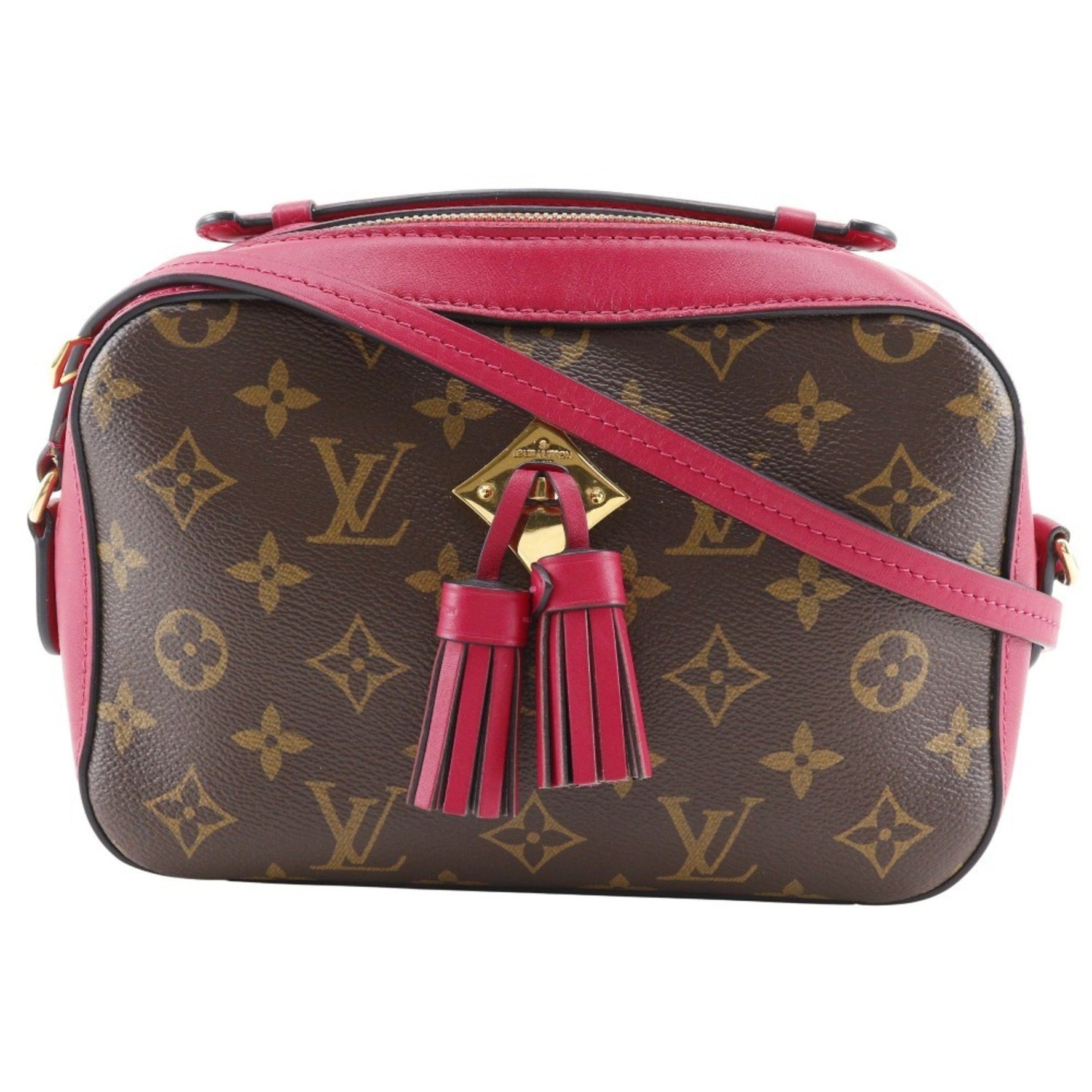 Louis Vuitton Saintonge Shoulder Bag Monogram Canvas Coquelicot 2018 Brown/Red Double