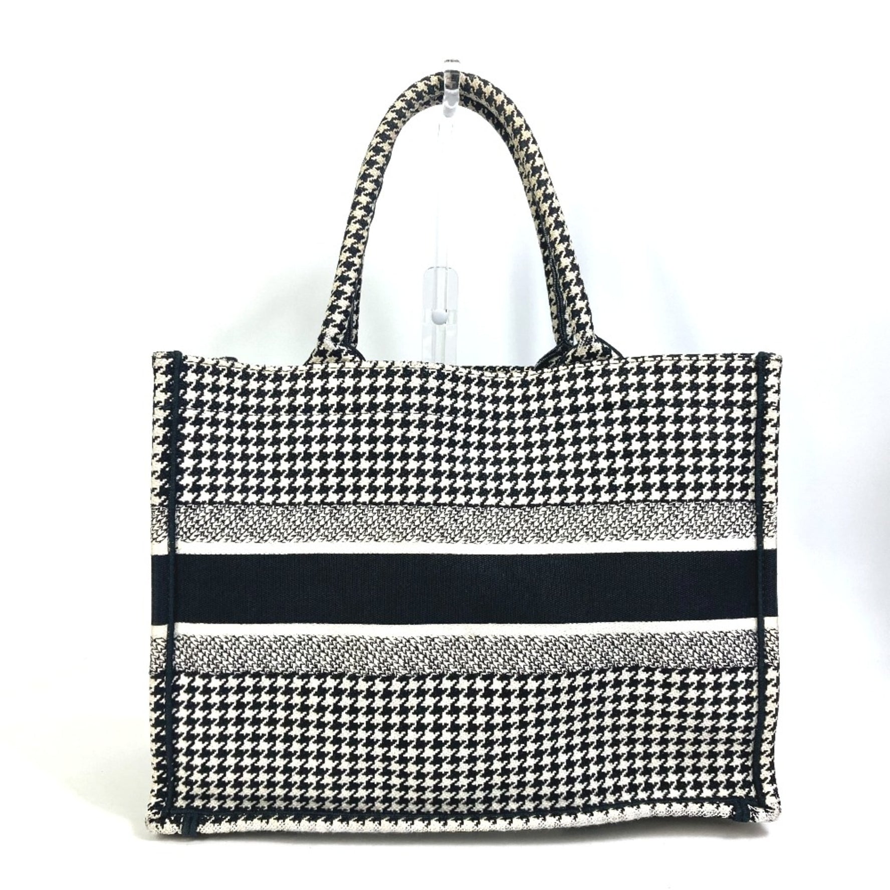 Christian Dior Houndstooth Bag Shoulder Bag Tote Bag White