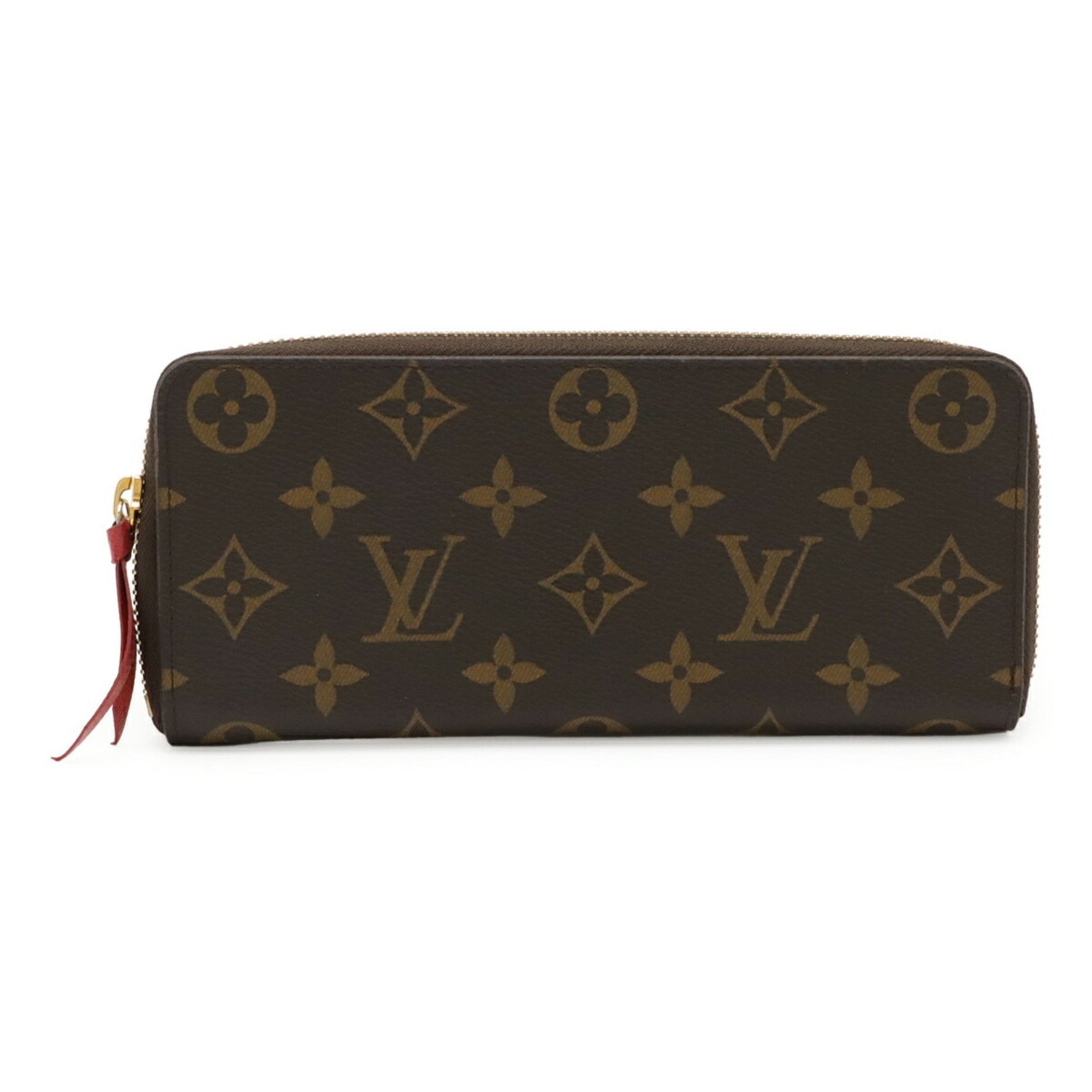 LOUIS VUITTON Monogram Portefeuille Clemence Round Long Wallet in Fuchsia