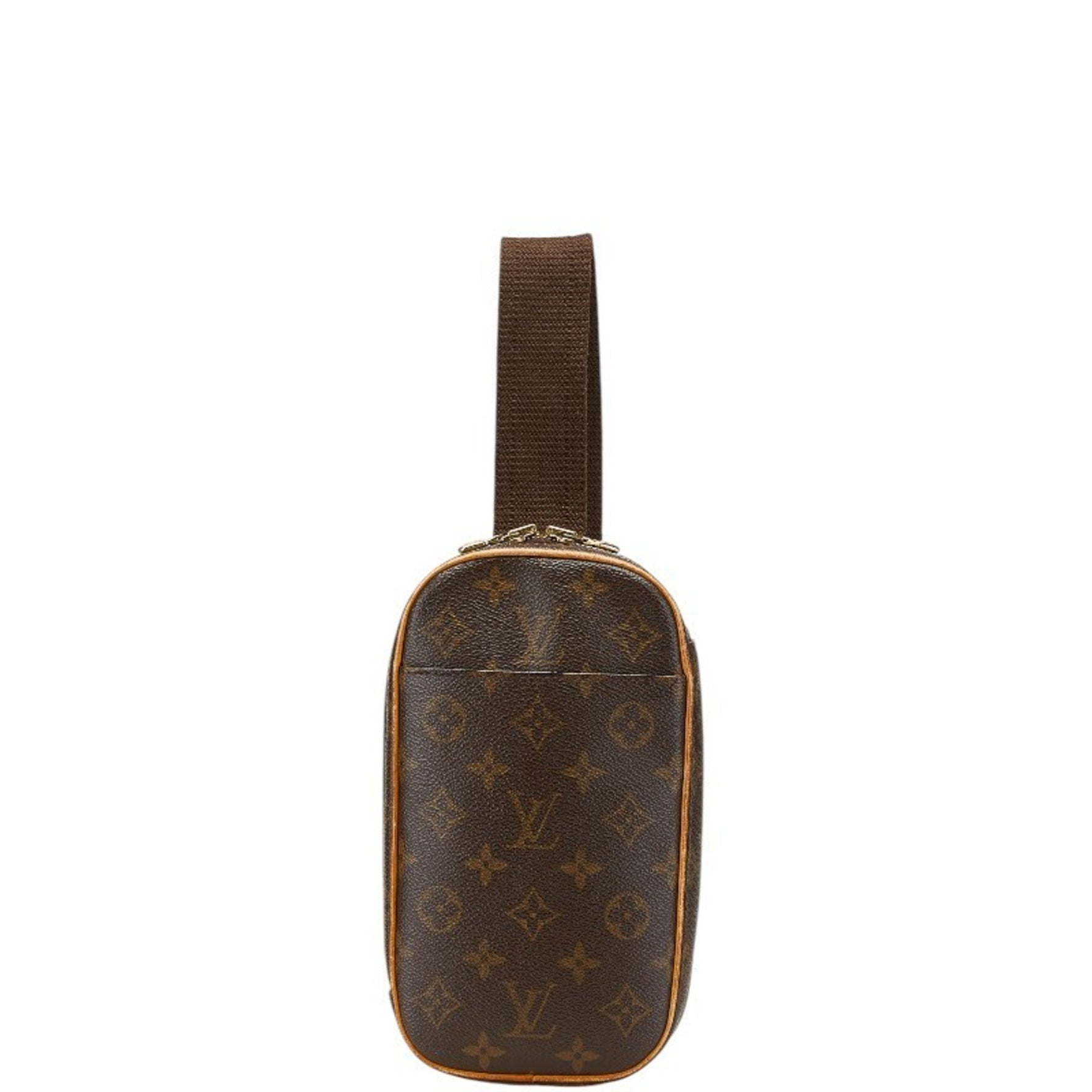 Louis Vuitton Monogram Pochette Ganju Body Bag/Waist Bag M51870 Brown PVC Leather Men's LOUIS VUITTON