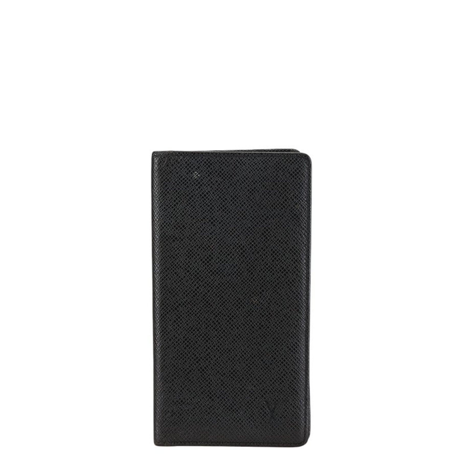 Louis Vuitton Taiga Porte-Valeur Carte Credit Bi-fold Wallet M30392 Black Leather Men's LOUIS VUITTON