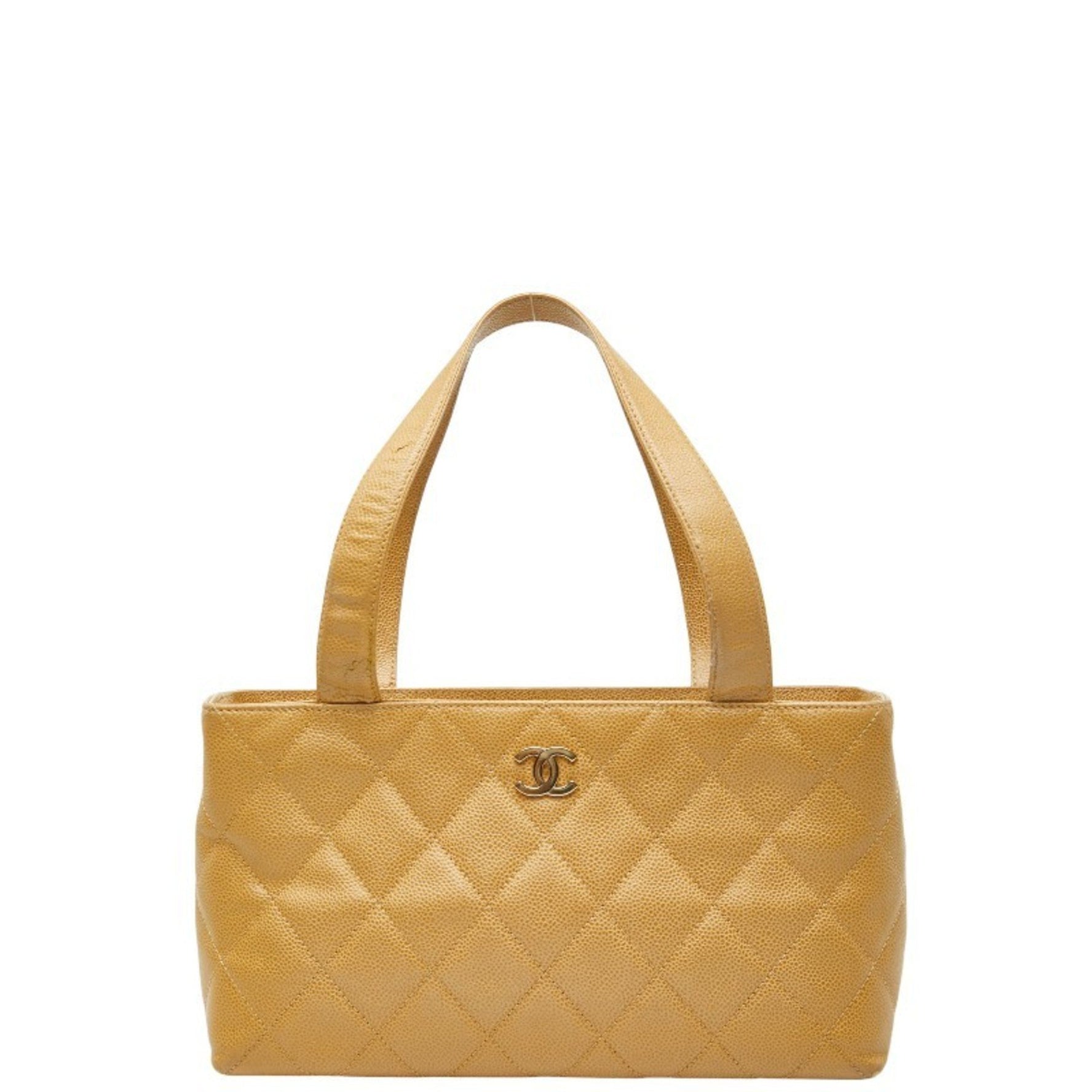 CHANEL Coco Mark Matelasse Tote Bag Handbag Caviar Skin