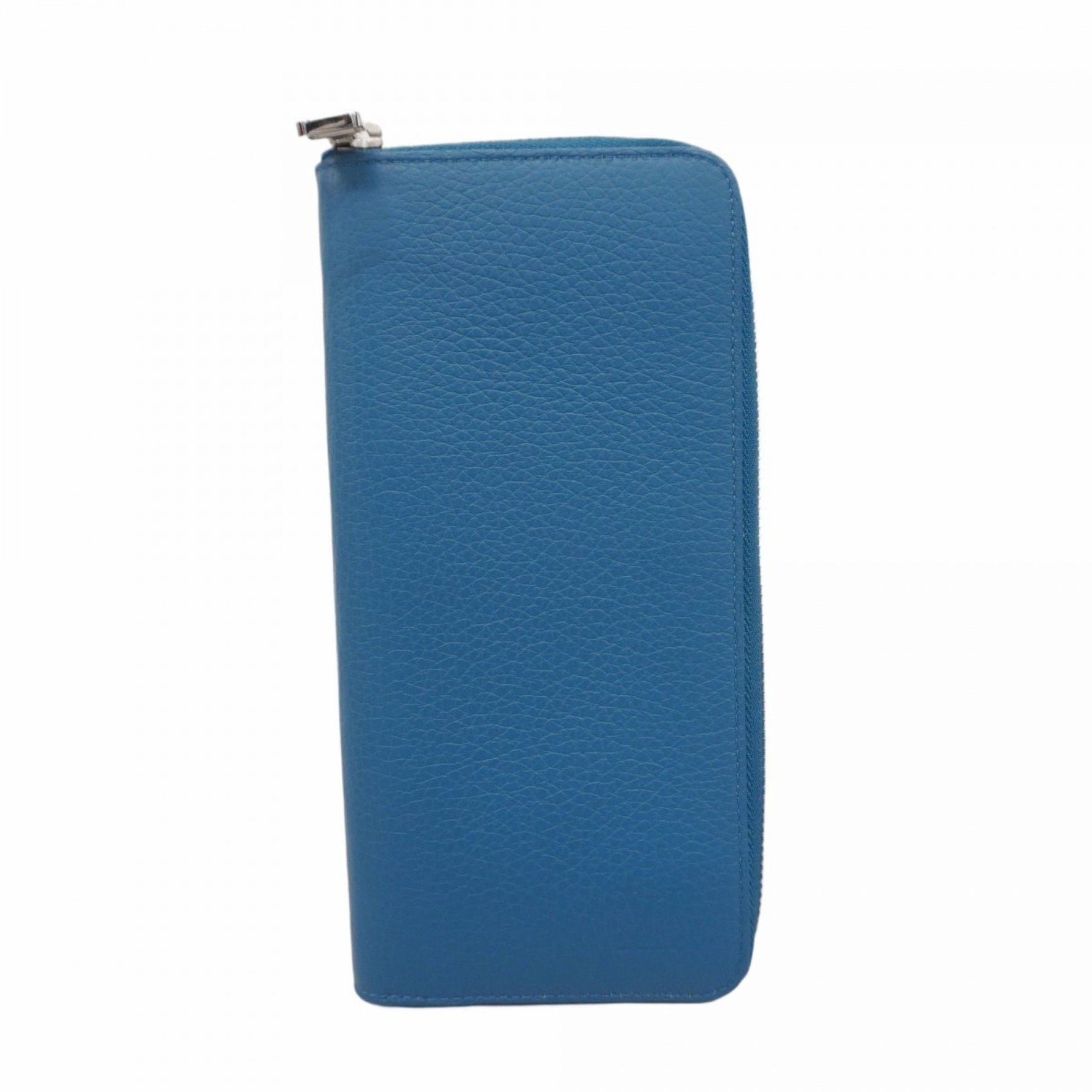 Louis Vuitton Cuir Taurillon Zippy Wallet Vertical M58411 Blue Men's