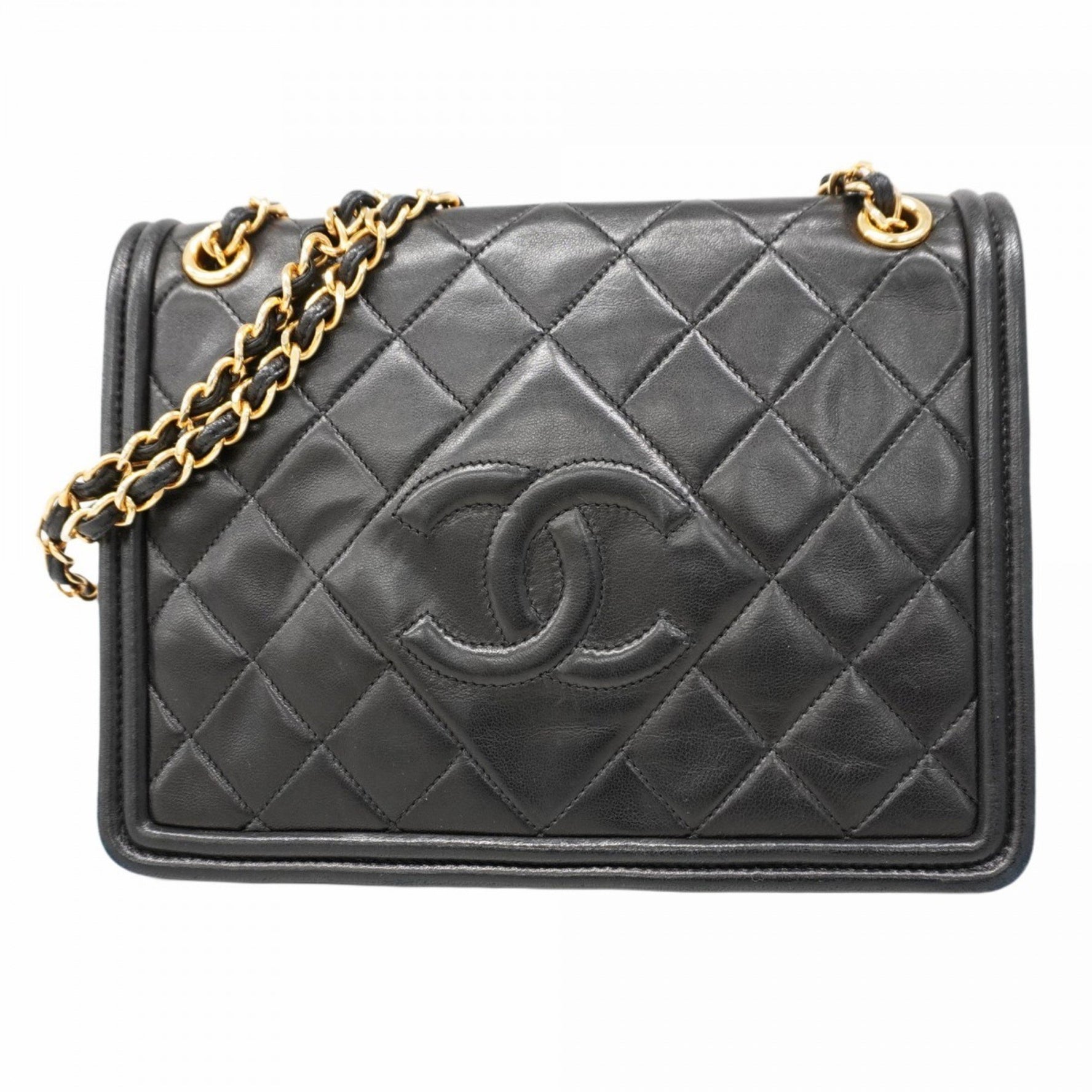 Chanel Shoulder Bag Matelasse W Chain Lambskin