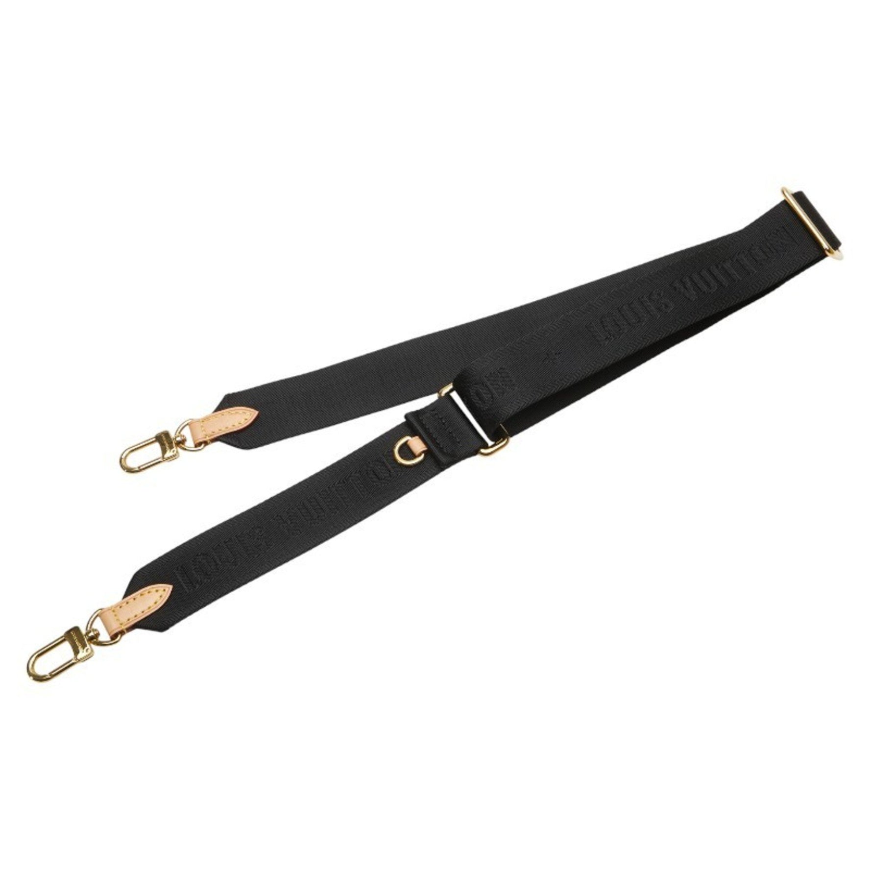 Louis Vuitton Monogram Shoulder Strap Black/Brown Plated Nylon LOUIS VUITTON