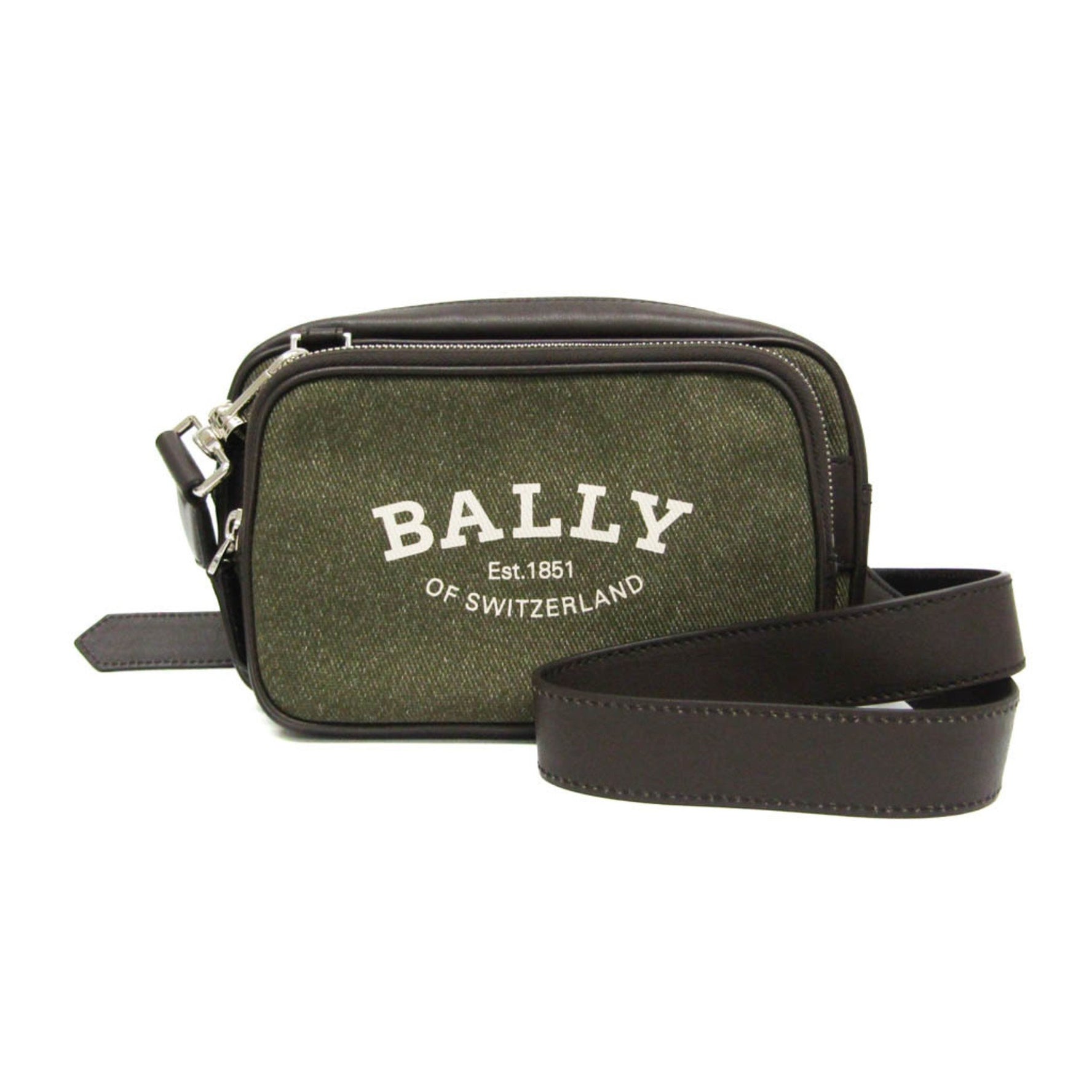 Bally CHADD.NA Women,Men Canvas,Leather Shoulder Bag Brown,Khaki
