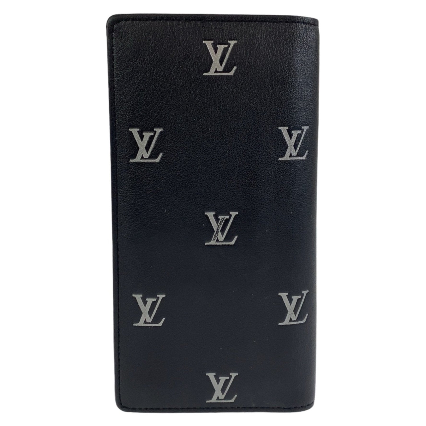 Louis Vuitton Blason Portefeuille Brazza Silver Hardware Leather Long Wallet Men's
