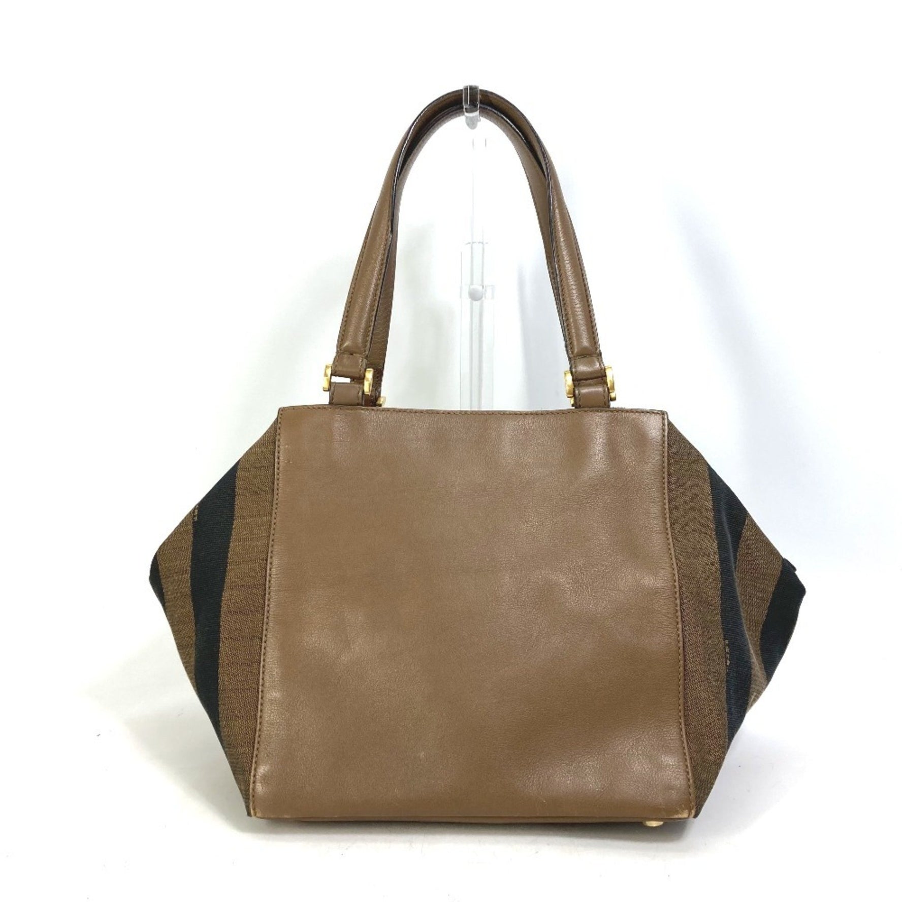 FENDI Pecan Shoulder Bag/Handbag in Leather/Canvas/Suede, Brown
