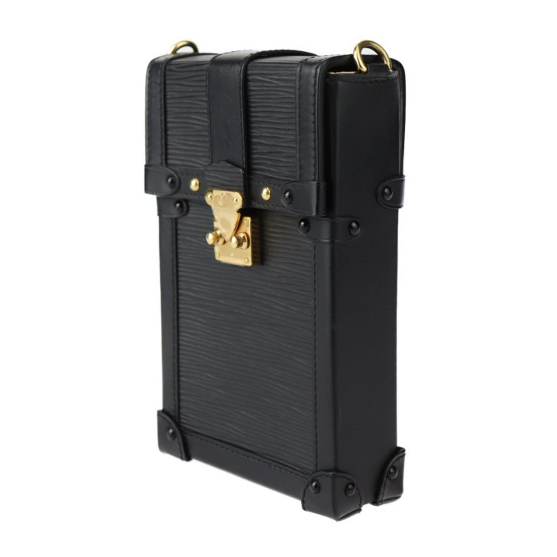 Louis Vuitton Pochette Trunk Vertical Epi Shoulder Bag Leather Calf Chain