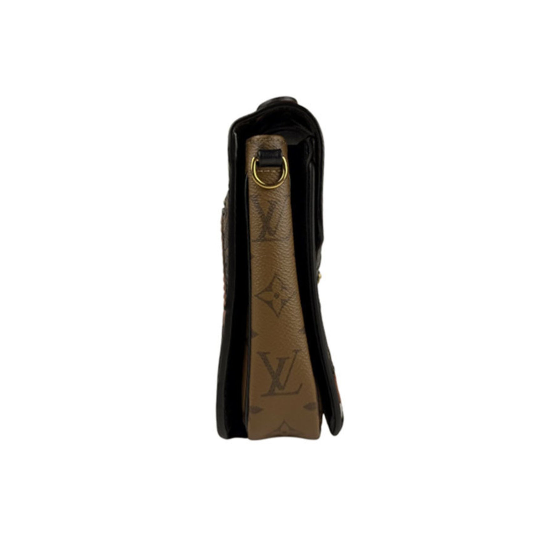 Louis Vuitton Shoulder Bag Monogram Reverse Pochette Metis MM Leather Black x Brown