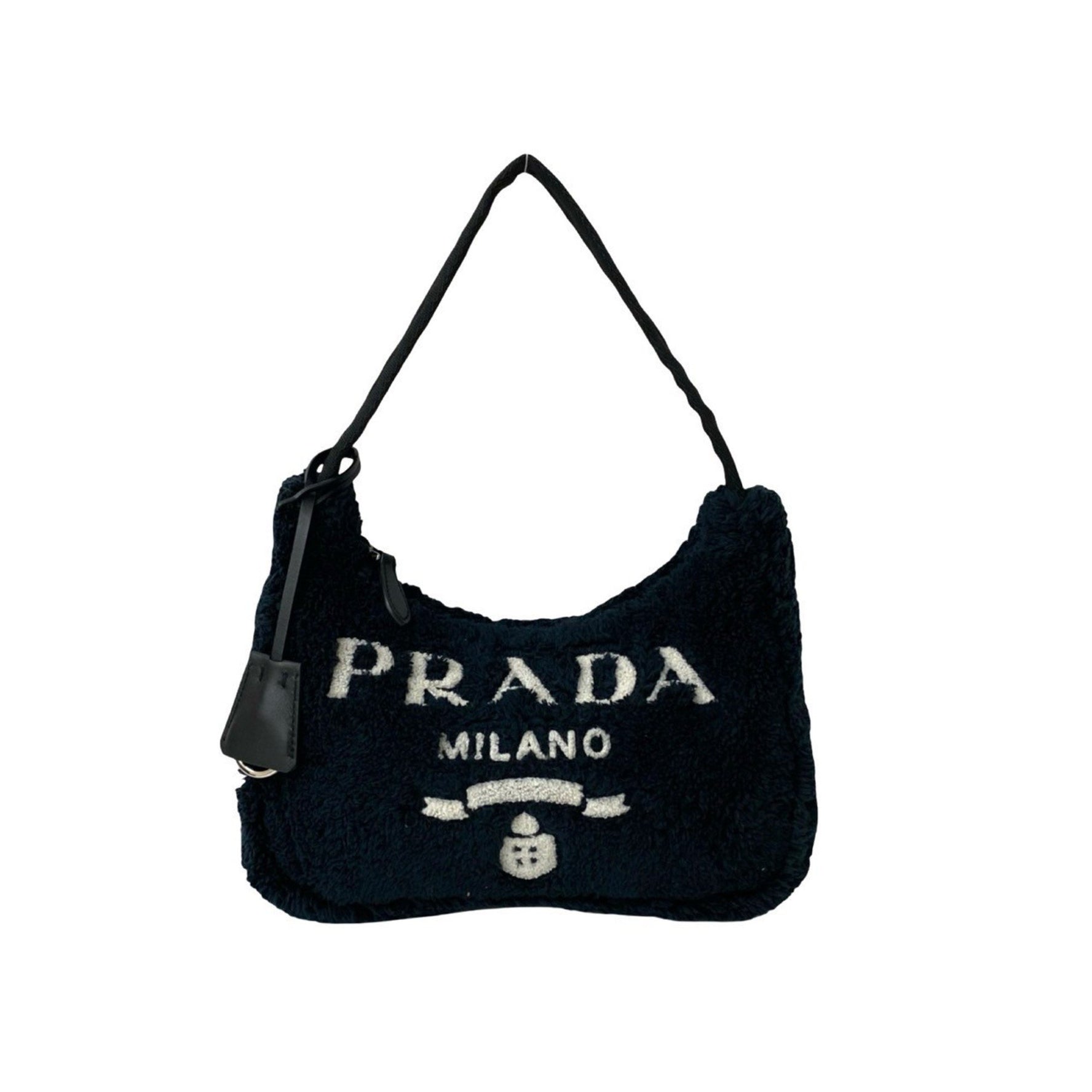 PRADA Terry Mini Re-Edition Triangle Logo Hardware Pile Handbag One-Shoulder Bag Pouch