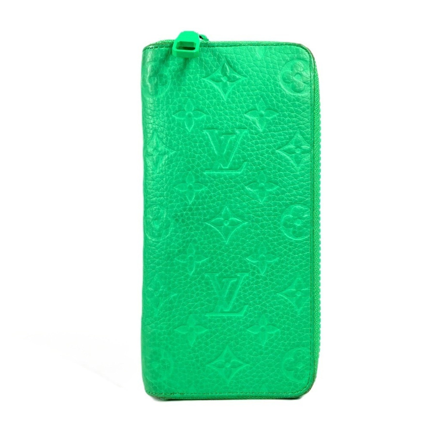 Louis Vuitton Monogram Taurillon Zippy Wallet Vertical Long Round Zipper Leather Men's Vert Mantle