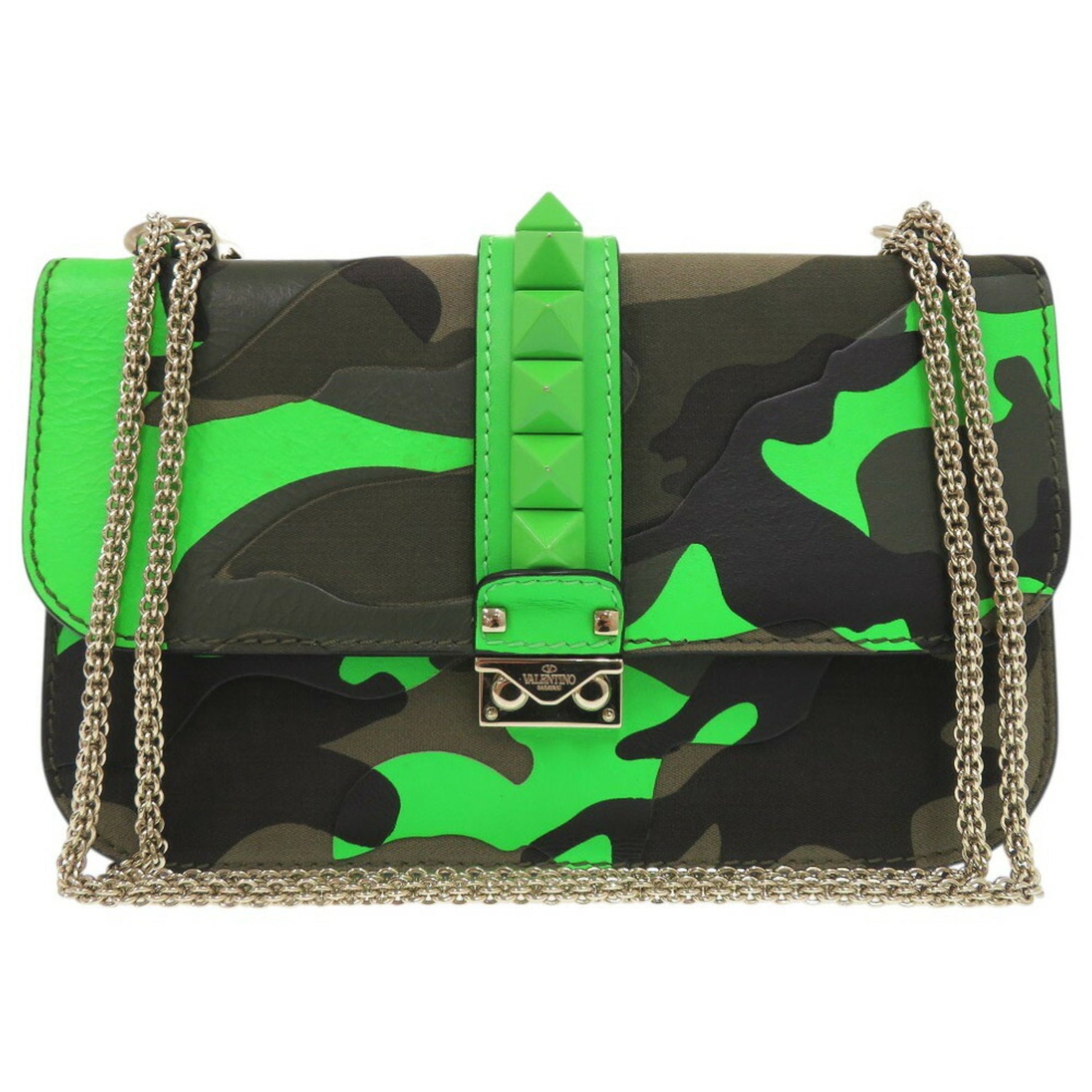 Valentino Garavani Glam Rock Camouflage Shoulder Bag in Canvas and Leather