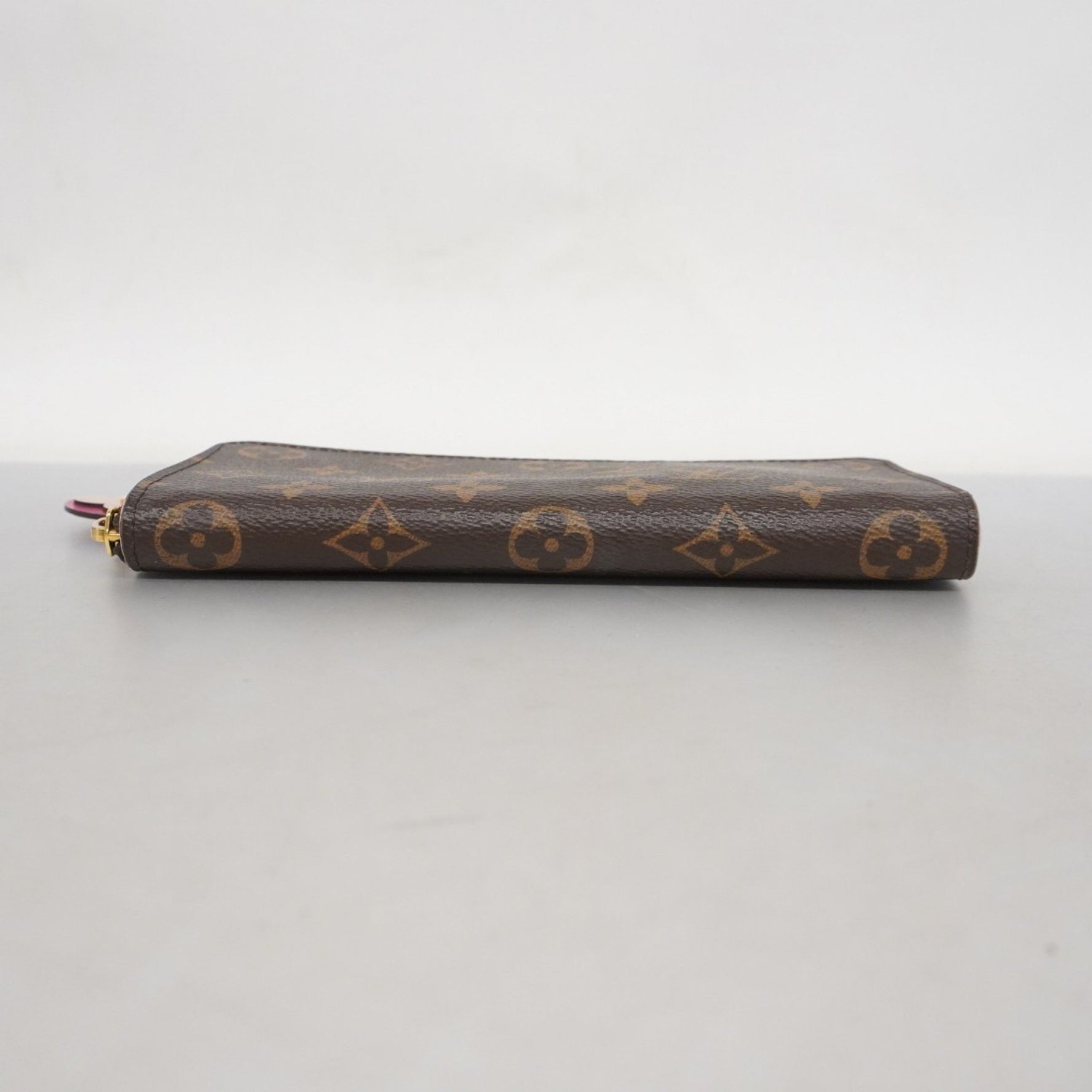 Louis Vuitton Monogram Portefeuille Clemence Long Wallet with Flower Charm M64201 in Brown and Hot Pink for Women