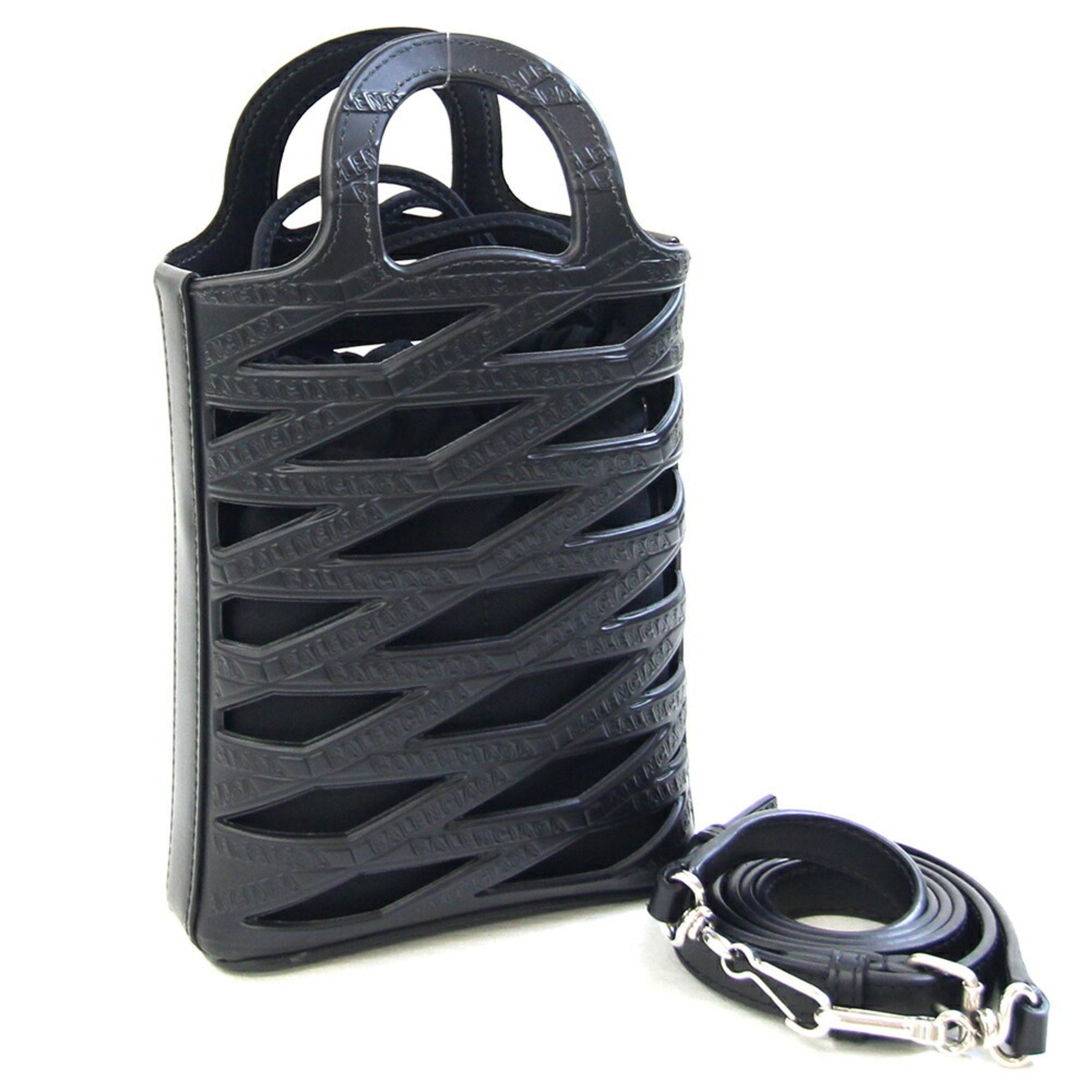 Balenciaga Shoulder Bag Neo Phone Holder Black Vegan Leather Handbag Women's BALENCIAGA