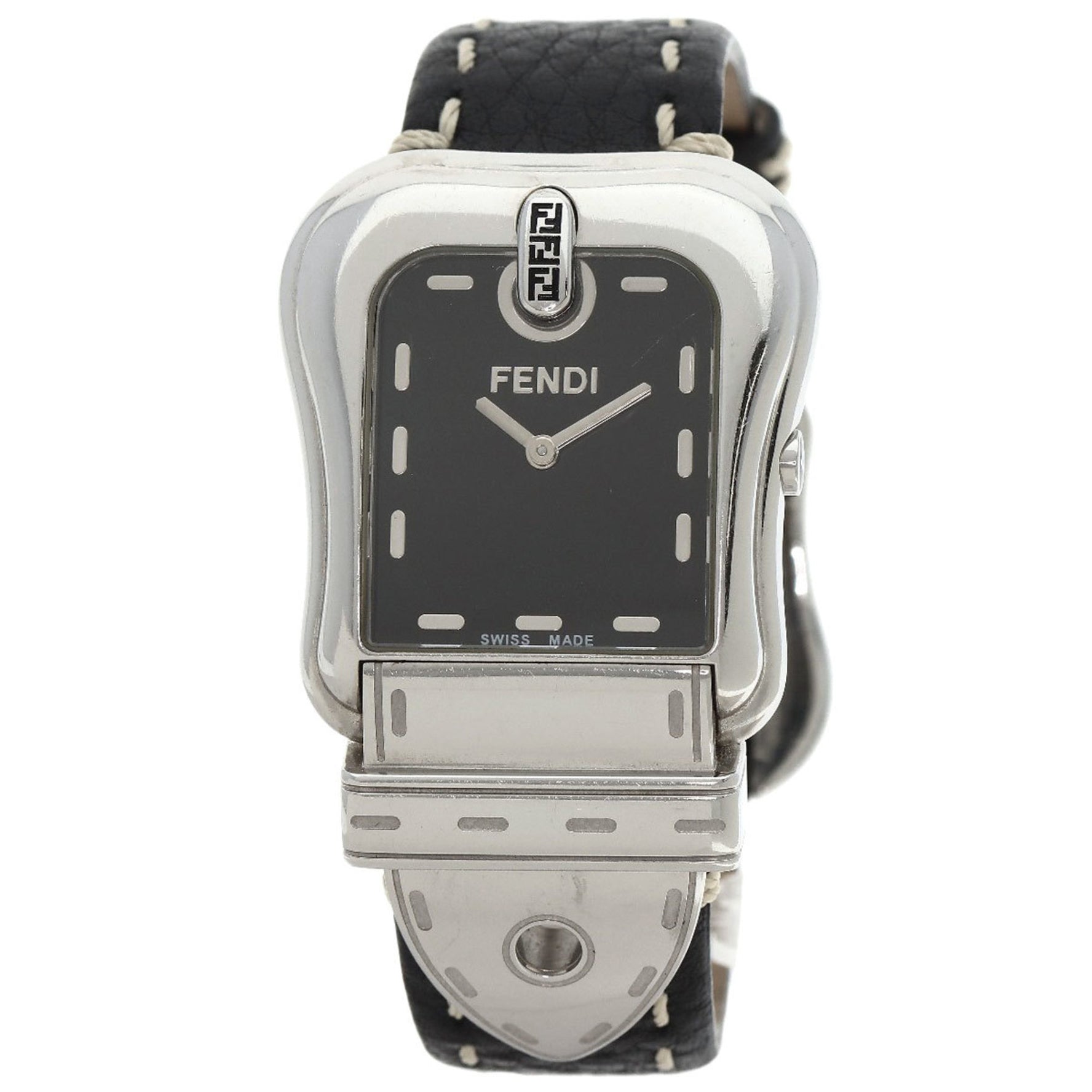 Fendi Buckle Motif Watch Stainless Steel Leather Women's FENDI