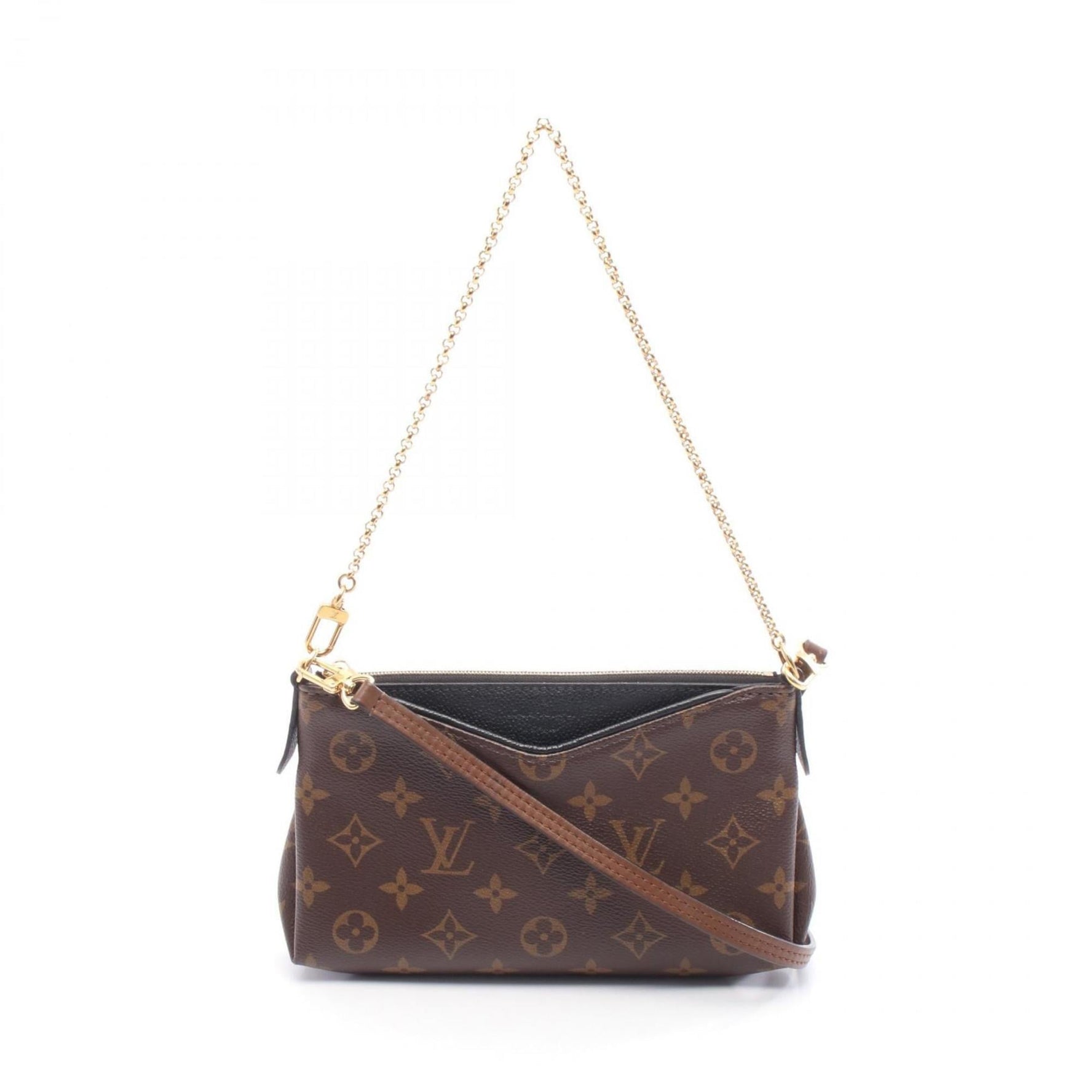 Louis Vuitton Pallas Scratch Monogram Handbag, Coated Canvas and Leather, Brown Black
