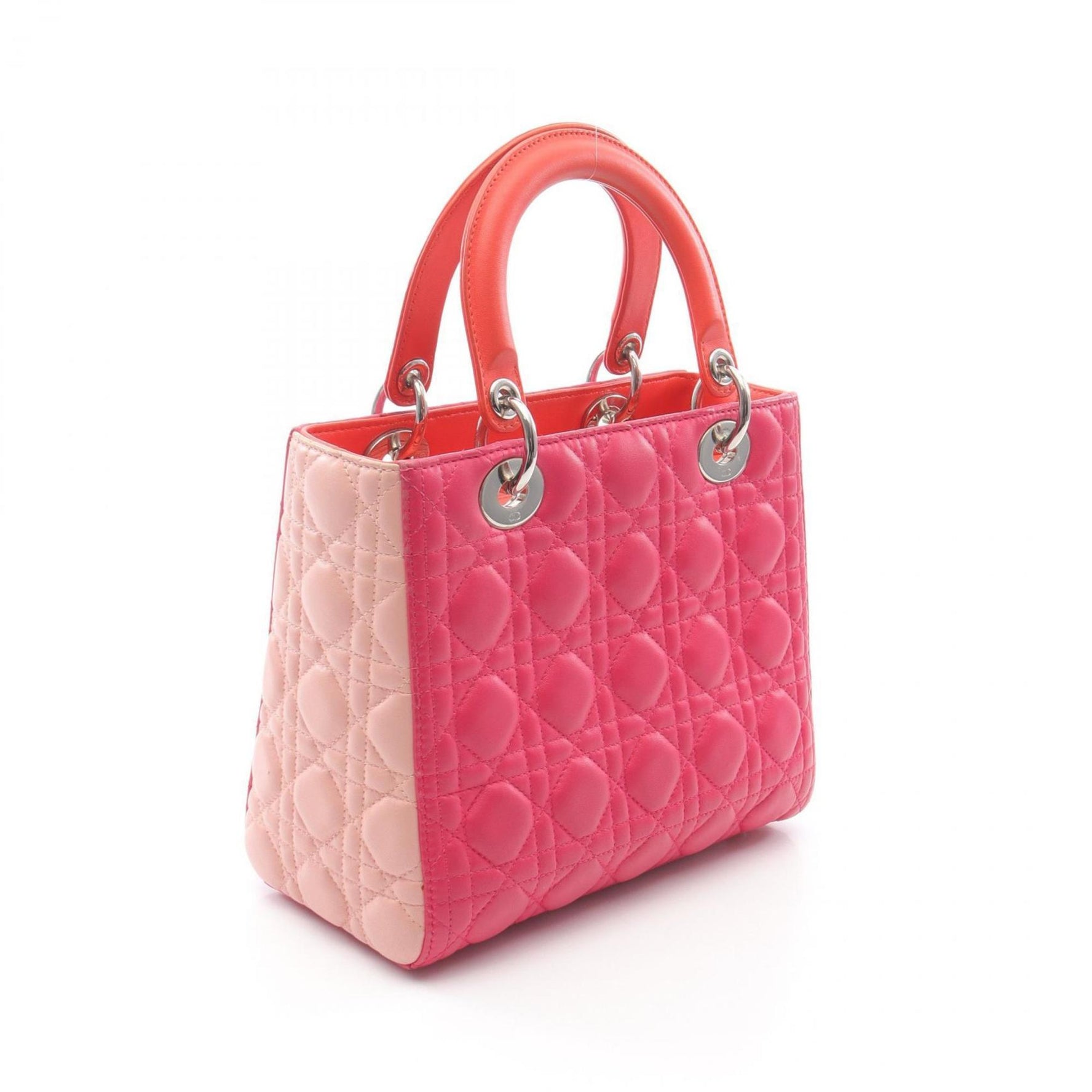 Christian Dior Dior LADY DIOR handbag, leather, women's, red, pink