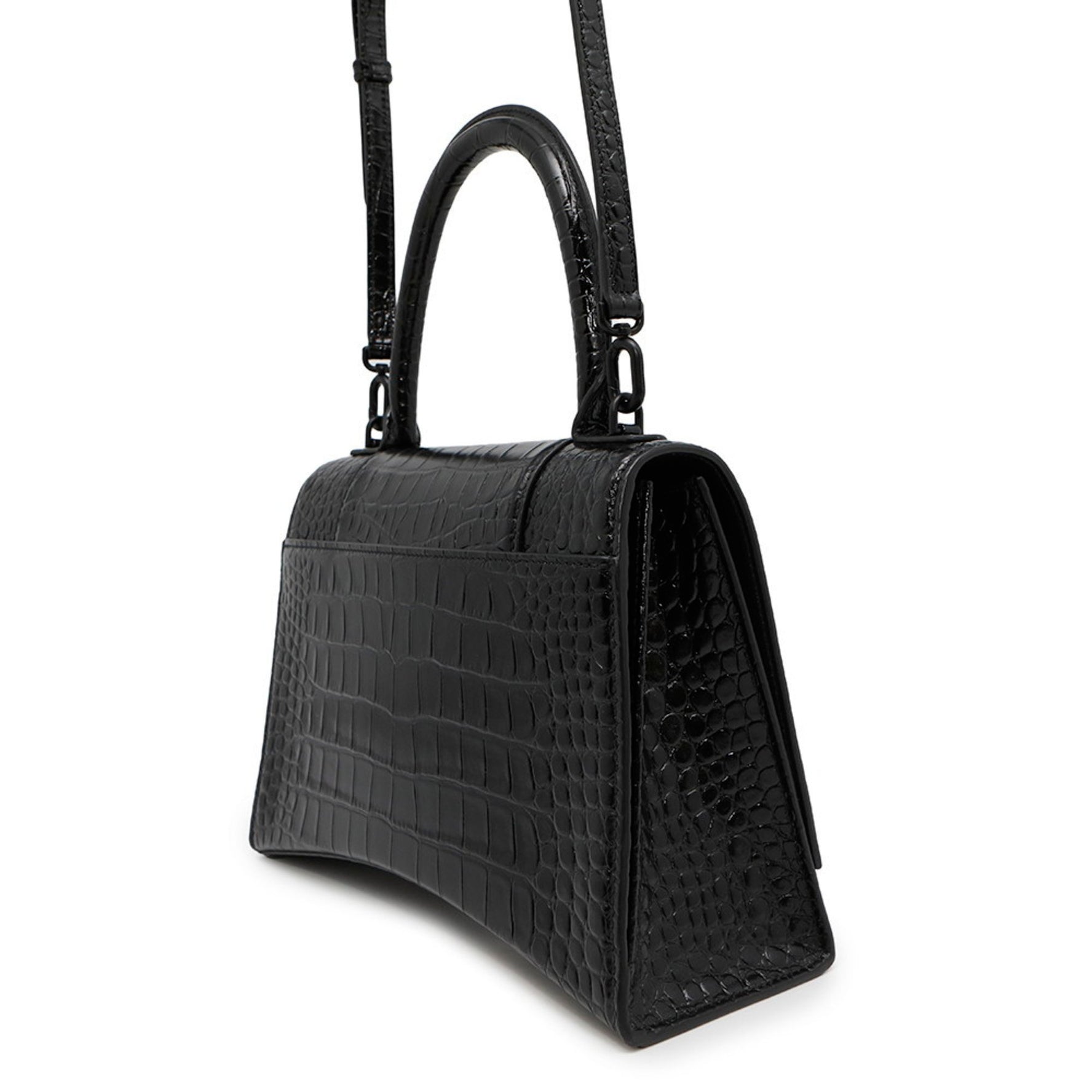 Balenciaga handbag Hourglass Medium embossed leather BALENCIAGA 2way shoulder bag black