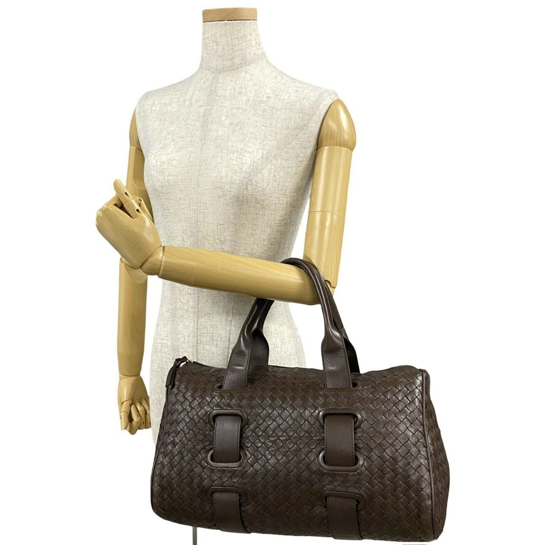 BOTTEGA VENETA Intrecciato Leather Boston Bag/Handbag in Size 470-8