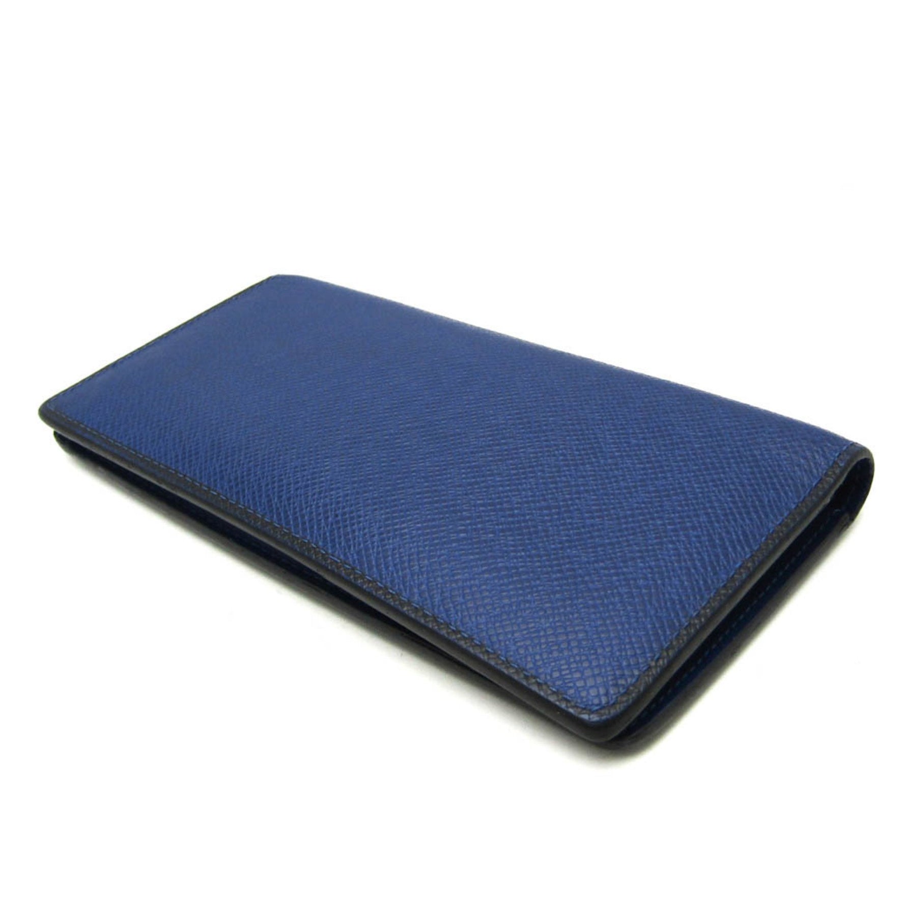 Louis Vuitton Taiga Brazza Wallet M30559 Men's Taiga Leather Long Wallet (bi-fold) Black,Cobalt