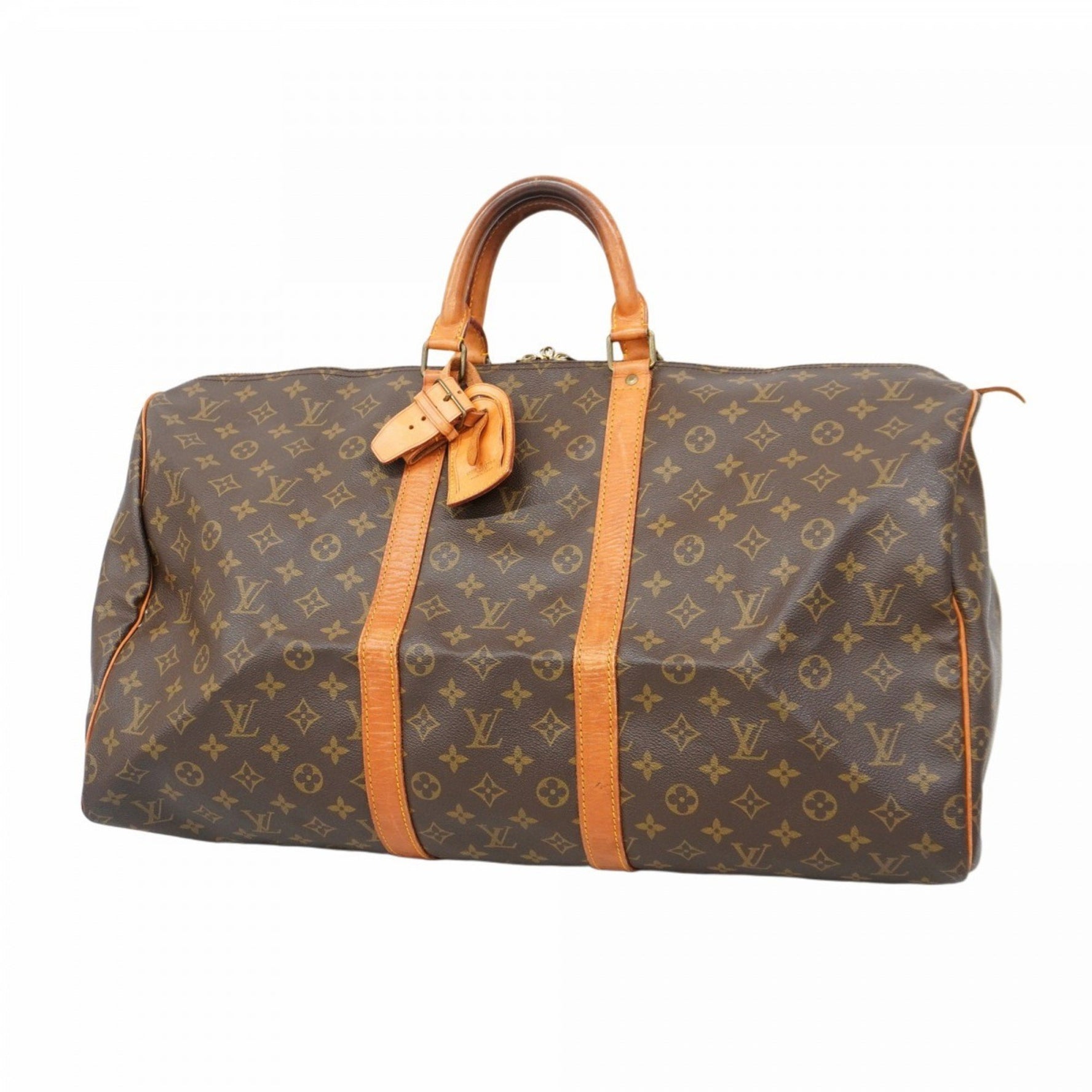 Louis Vuitton Monogram Keepall 55 Boston Bag Brown Men's and Women's