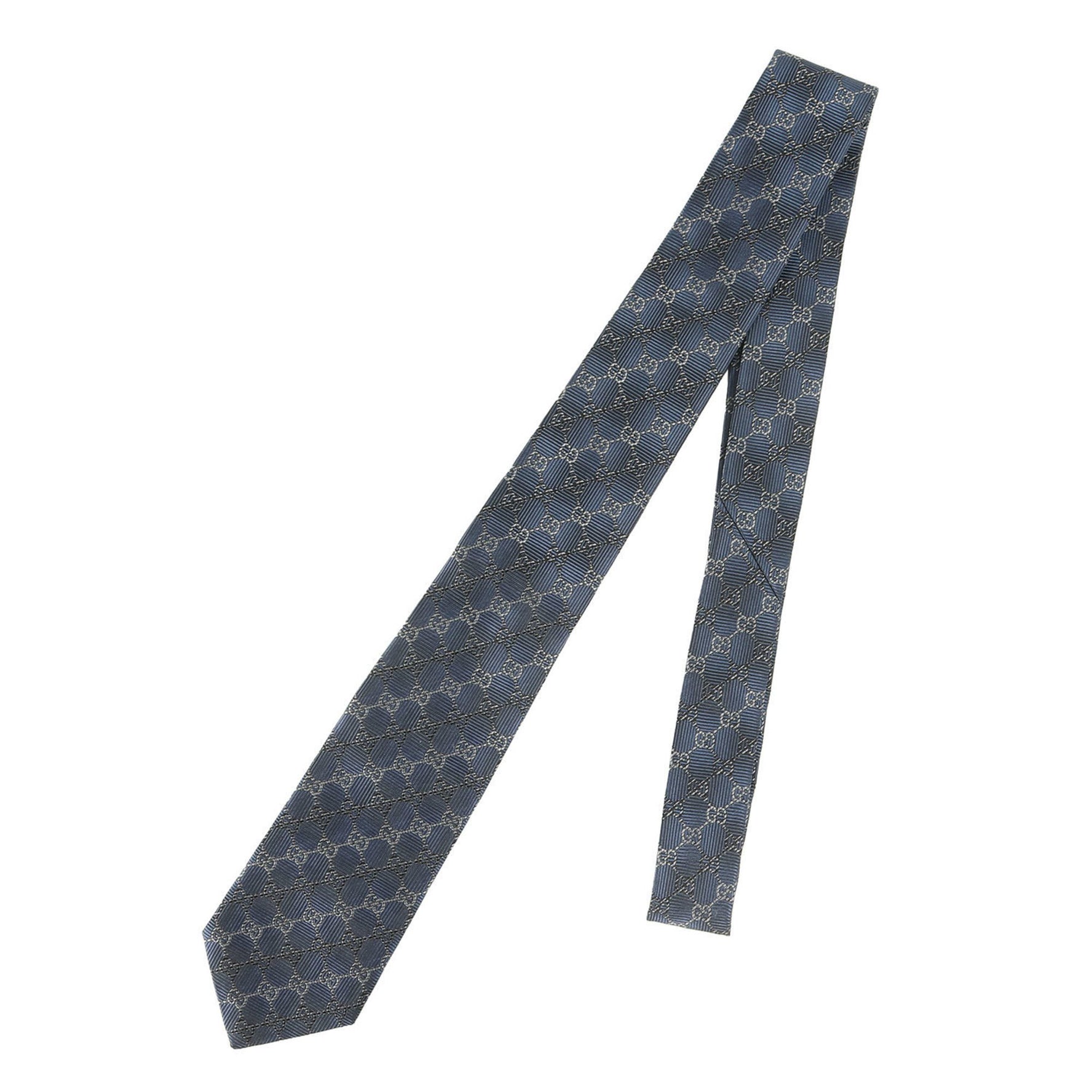 GUCCI GG Monogram Silk Tie in Blue