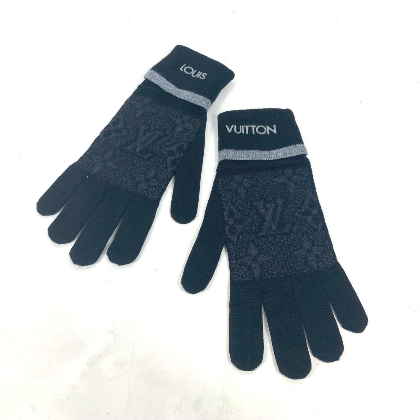 Louis Vuitton Gong Mai Monogram Eclipse Gloves Wool Black