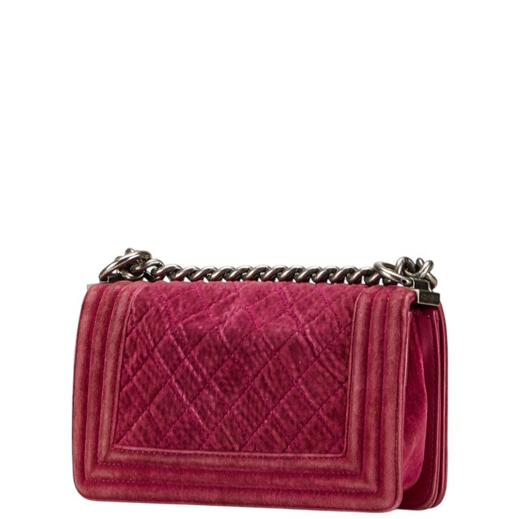 Chanel Coco Mark Boy 20 Crossbody Chain Shoulder Bag in Velour and Leather