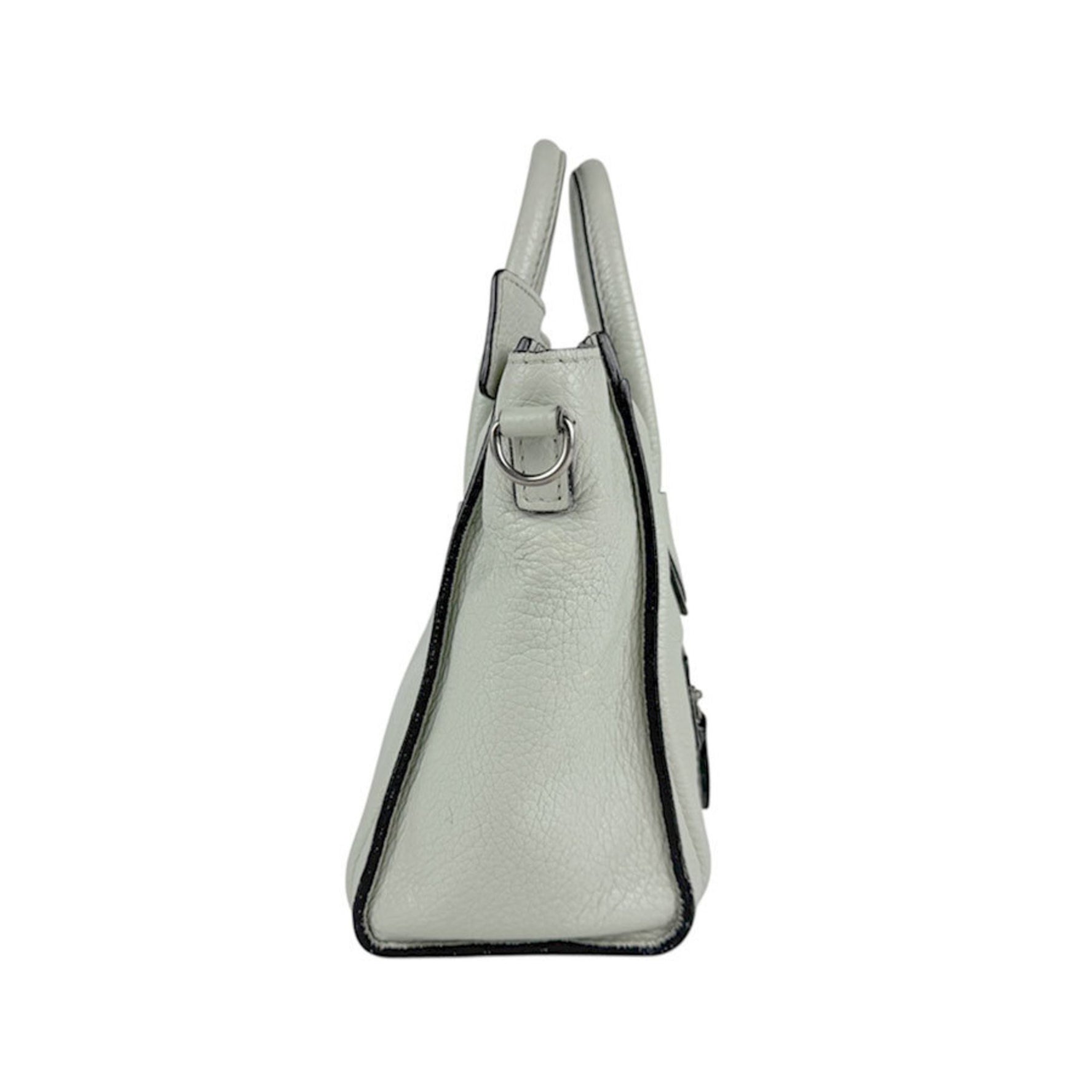 Celine Luggage Nano Shopper Handbag Shoulder Bag in Light Pale Green Leather