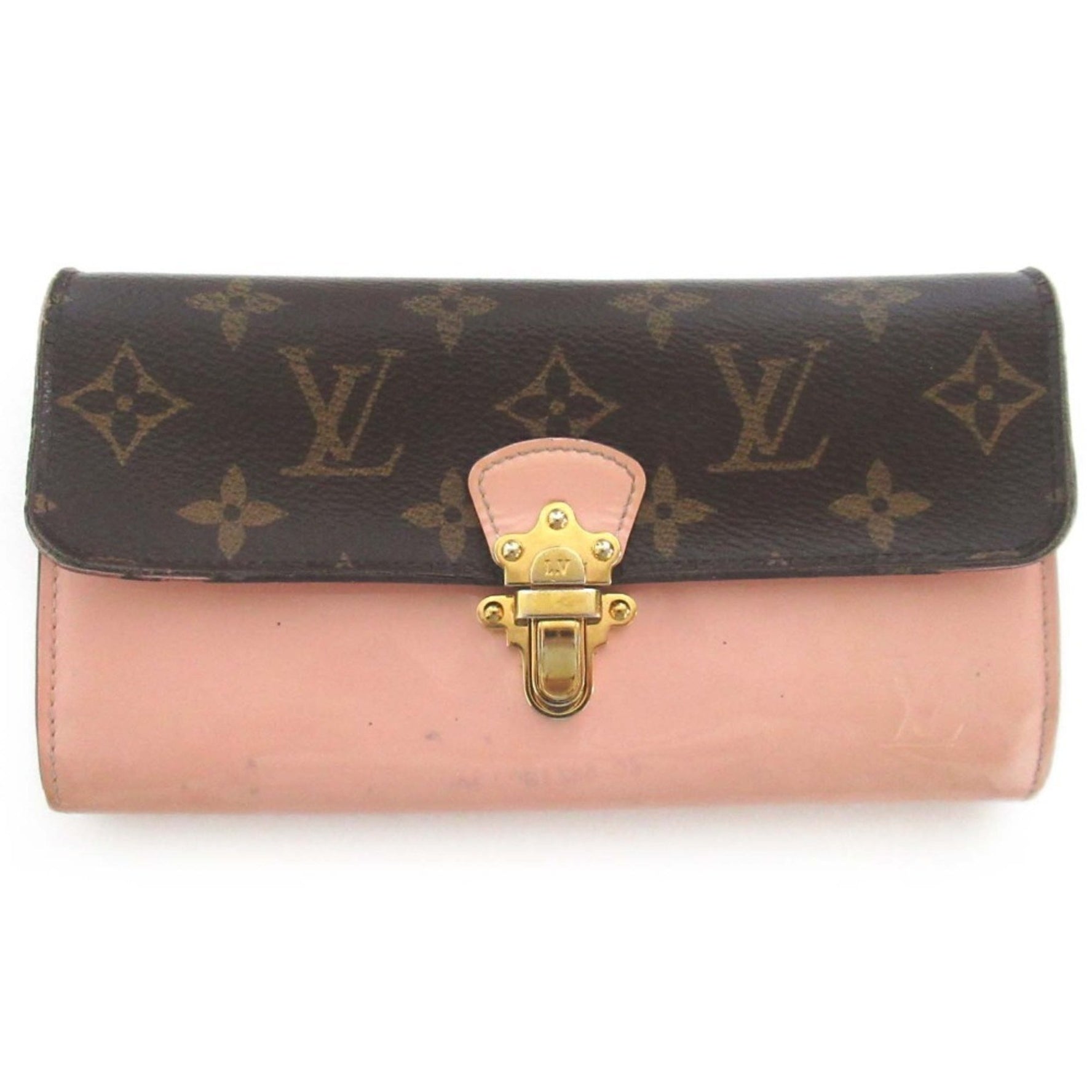 Louis Vuitton Monogram Portefeuille Cherrywood Long Wallet Pink Beige