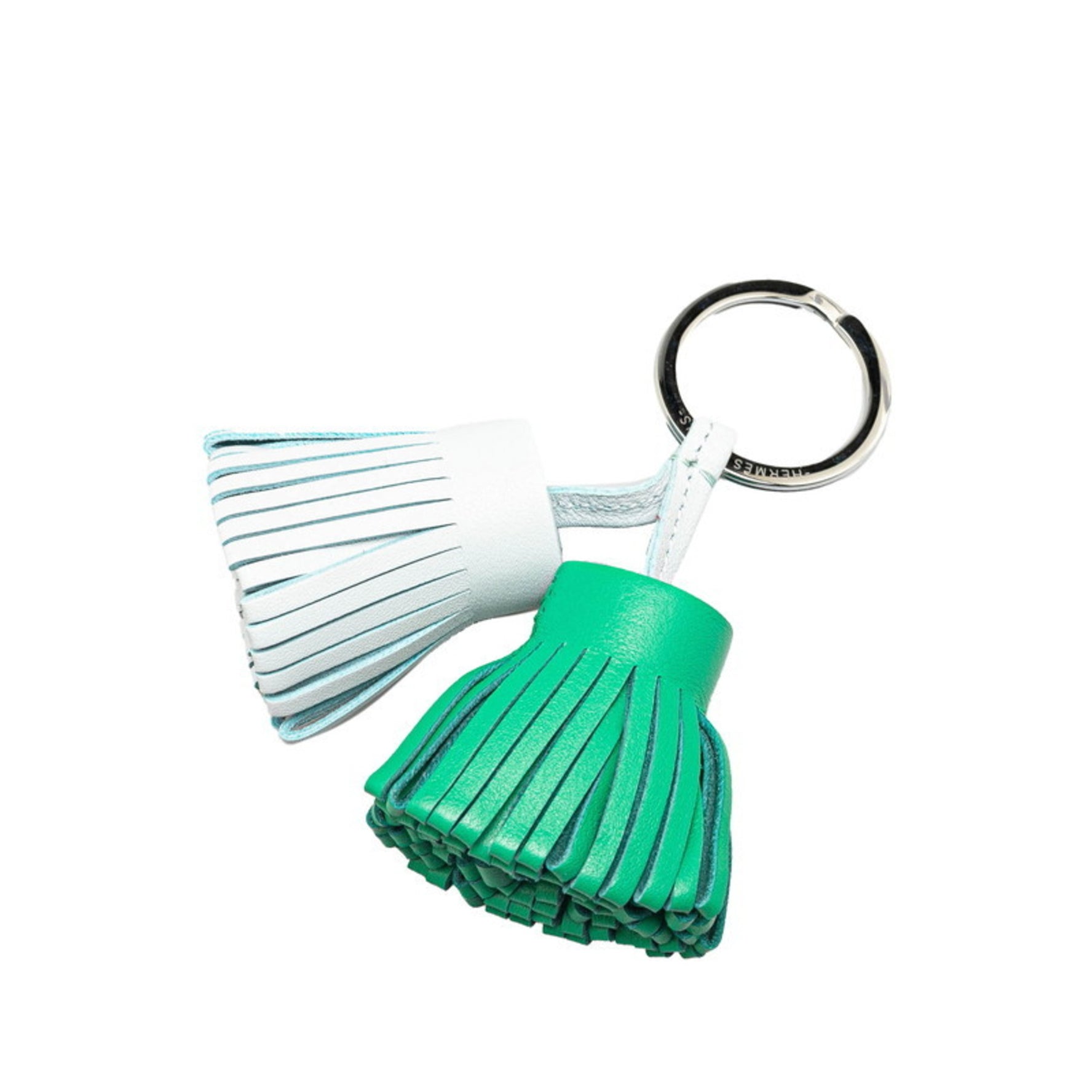 Hermes Hermès Carmen Unodos Charm Keychain in Vert Comic Green, Fizz, and Light Blue by Anjo Miro