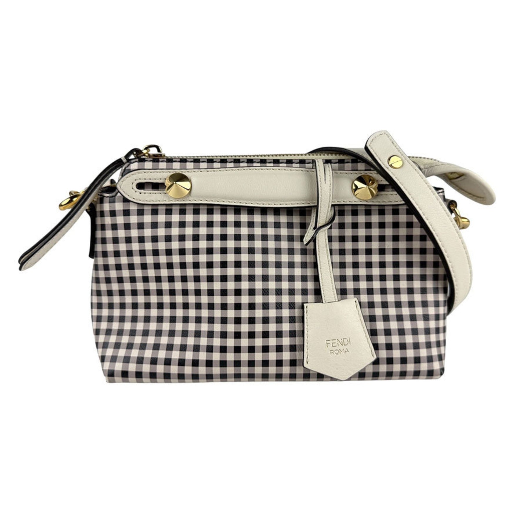 Fendi By the Way Mini Shoulder Bag in Ivory and Black Leather, ACYP