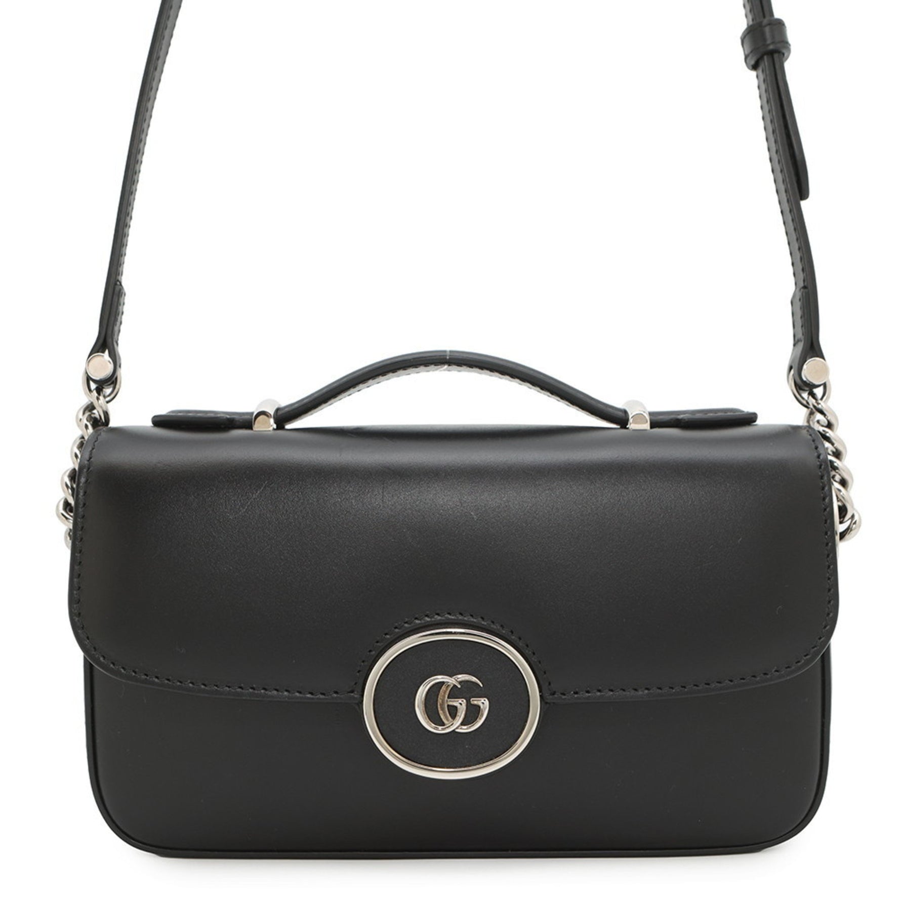 Gucci Shoulder Bag PETITE GG Mini Leather Handbag Black