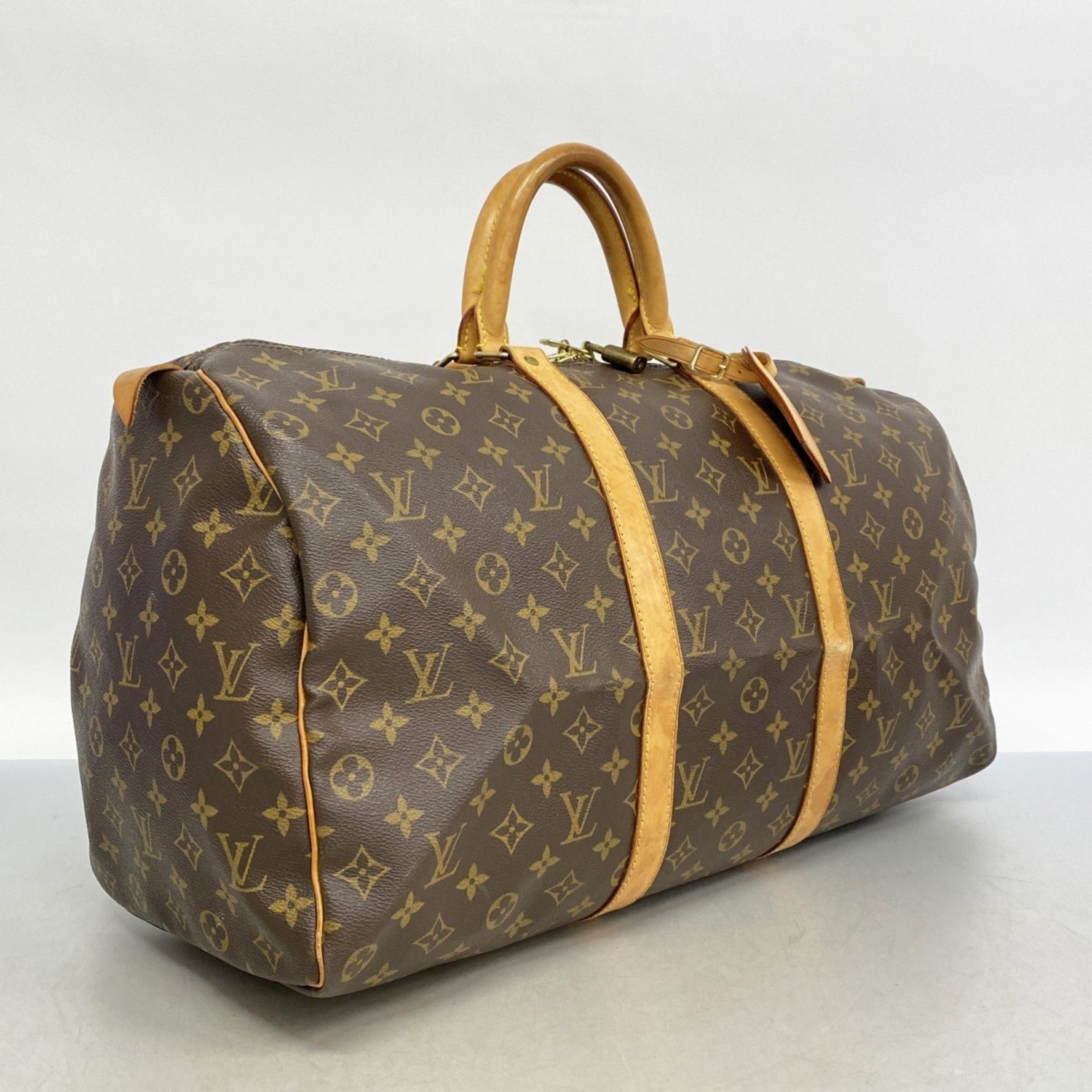Louis Vuitton Monogram Keepall 50 Boston Bag M41426 Brown Men's and Women's