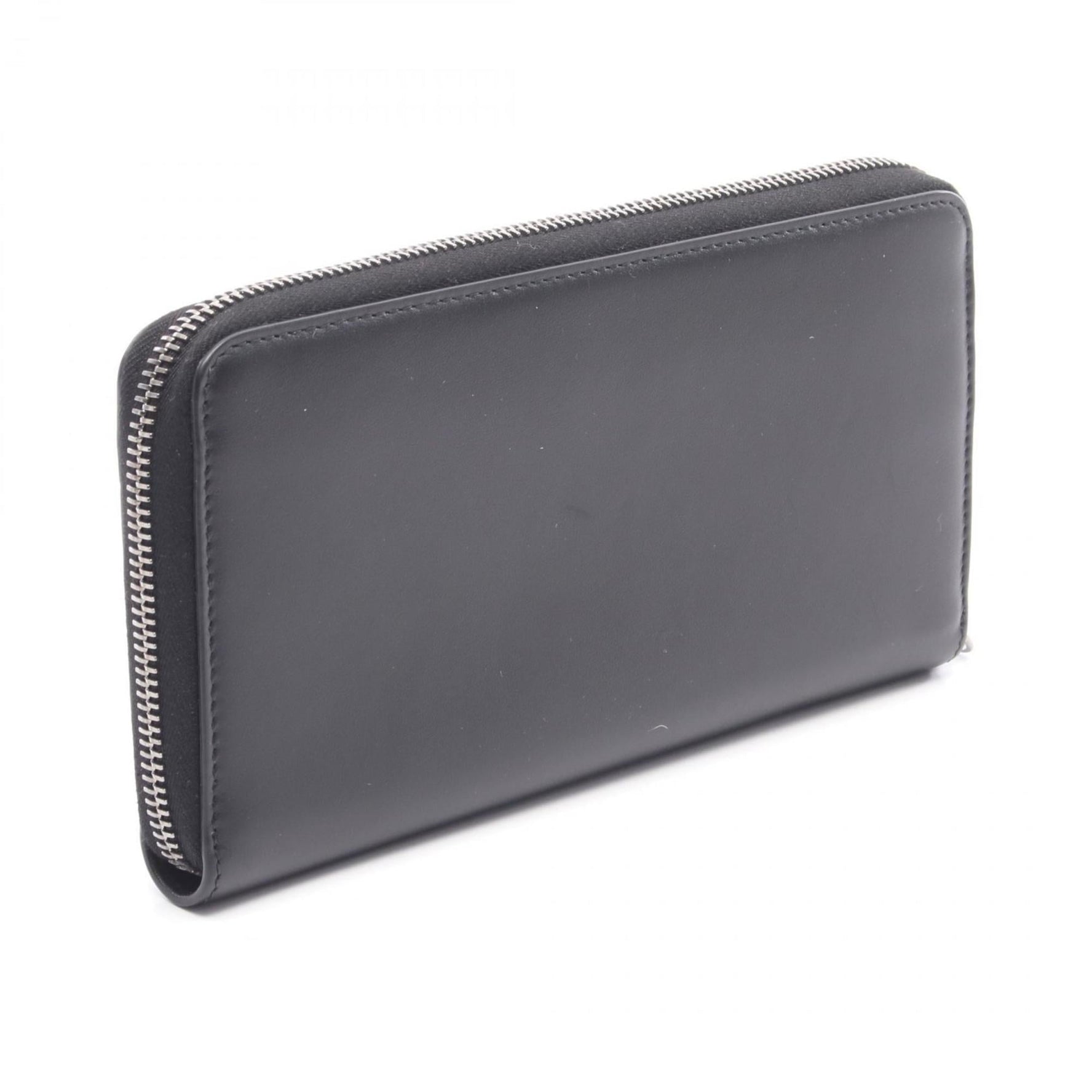 Christian Dior Dior logo round long wallet, leather, black and gray