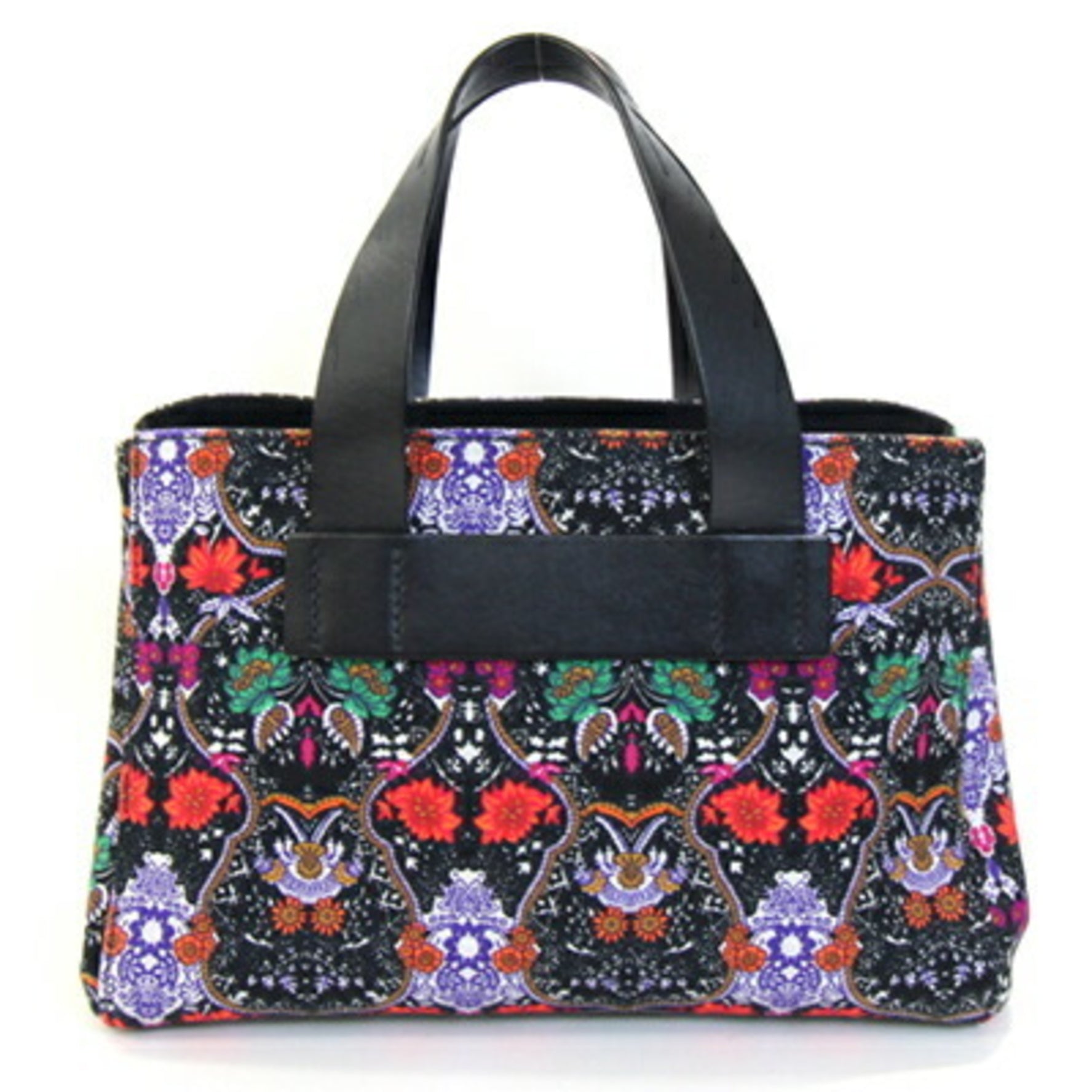 Miu Miu Miu Handbag Canapa Black Multicolor Canvas Leather Shoulder Bag Hand Tote MIU