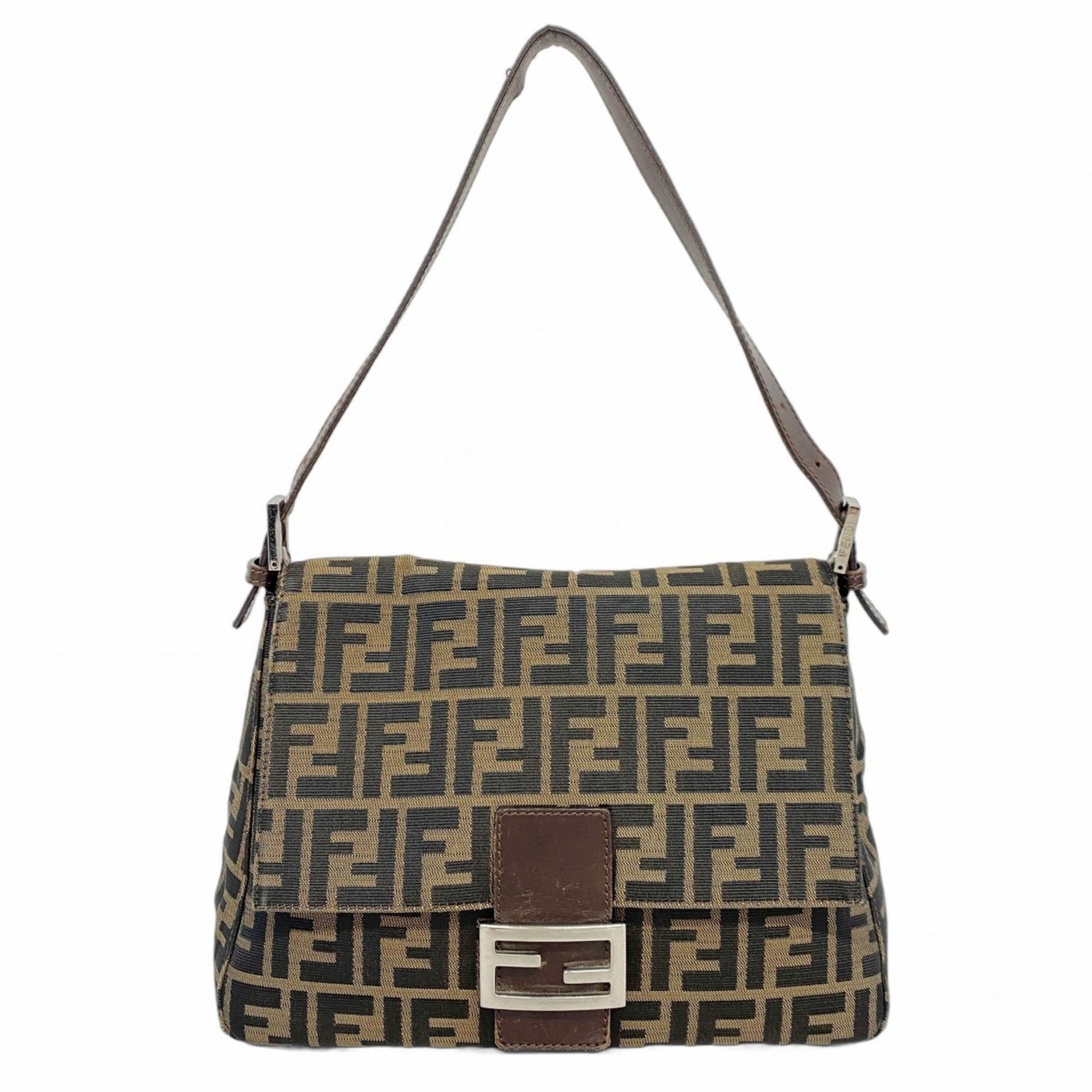 Fendi Zucca Mamma Bucket handbag in nylon canvas, brown, for women