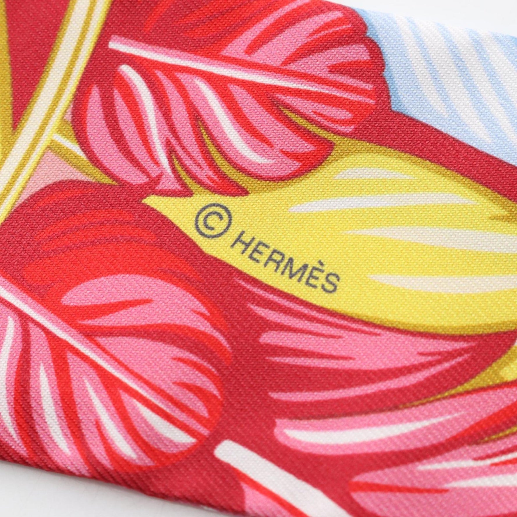 Hermes Hermès Danse Pacifice Twilly Silk Scarf in Multicolored Pink