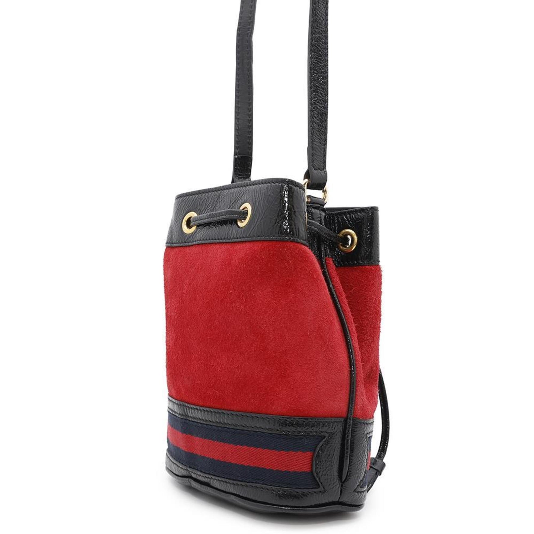 Gucci shoulder bag mini bucket suede black