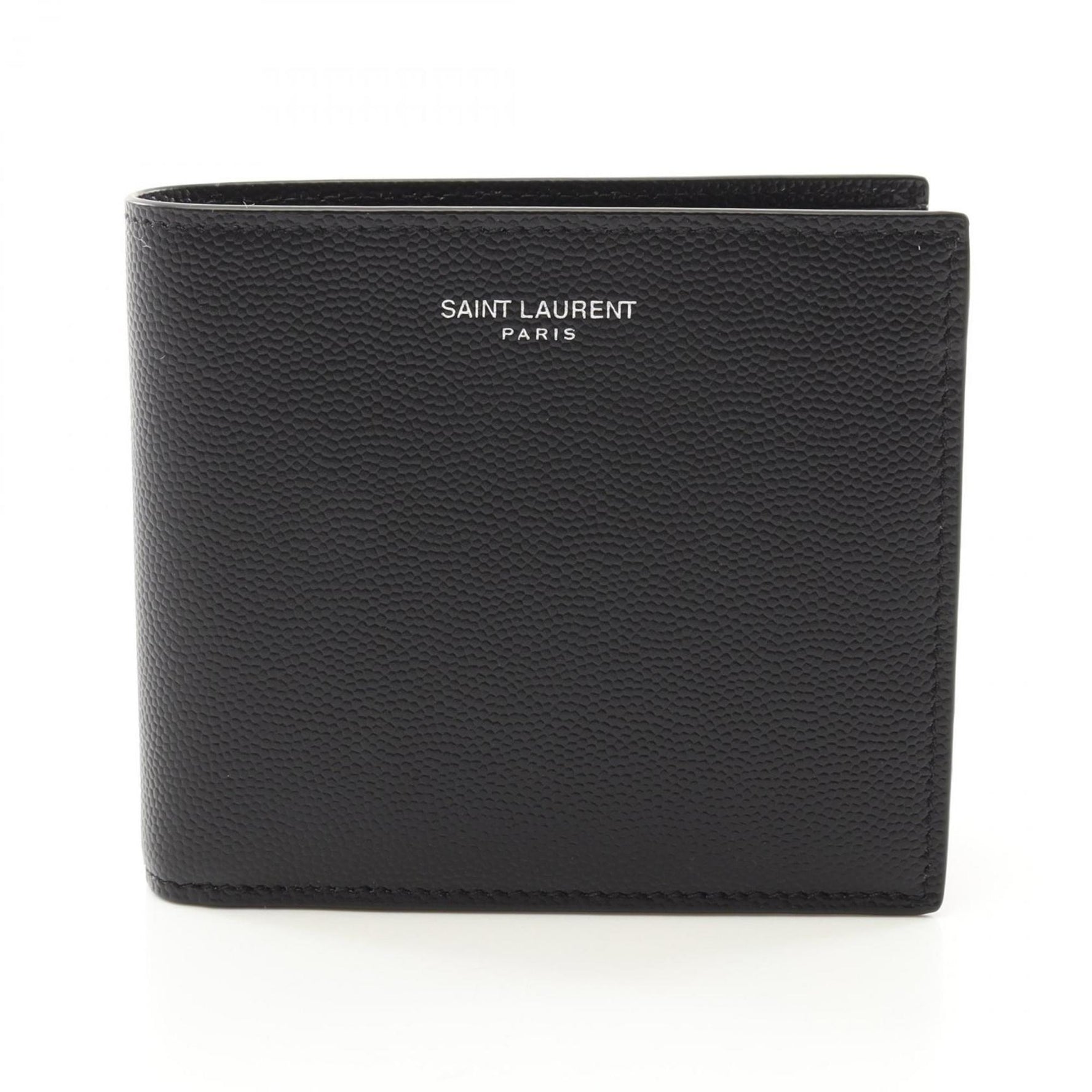 Saint Laurent East West Bi-fold Wallet Leather Men's Black 396303BTY0N1000