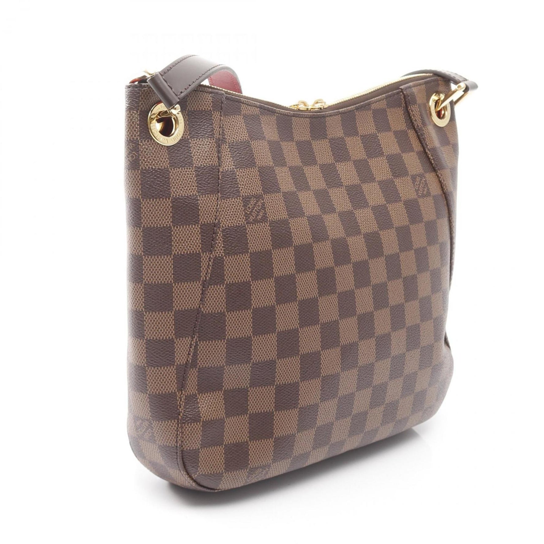 Louis Vuitton South Bank Shoulder Bag, Coated Canvas, Leather, Damier, Brown
