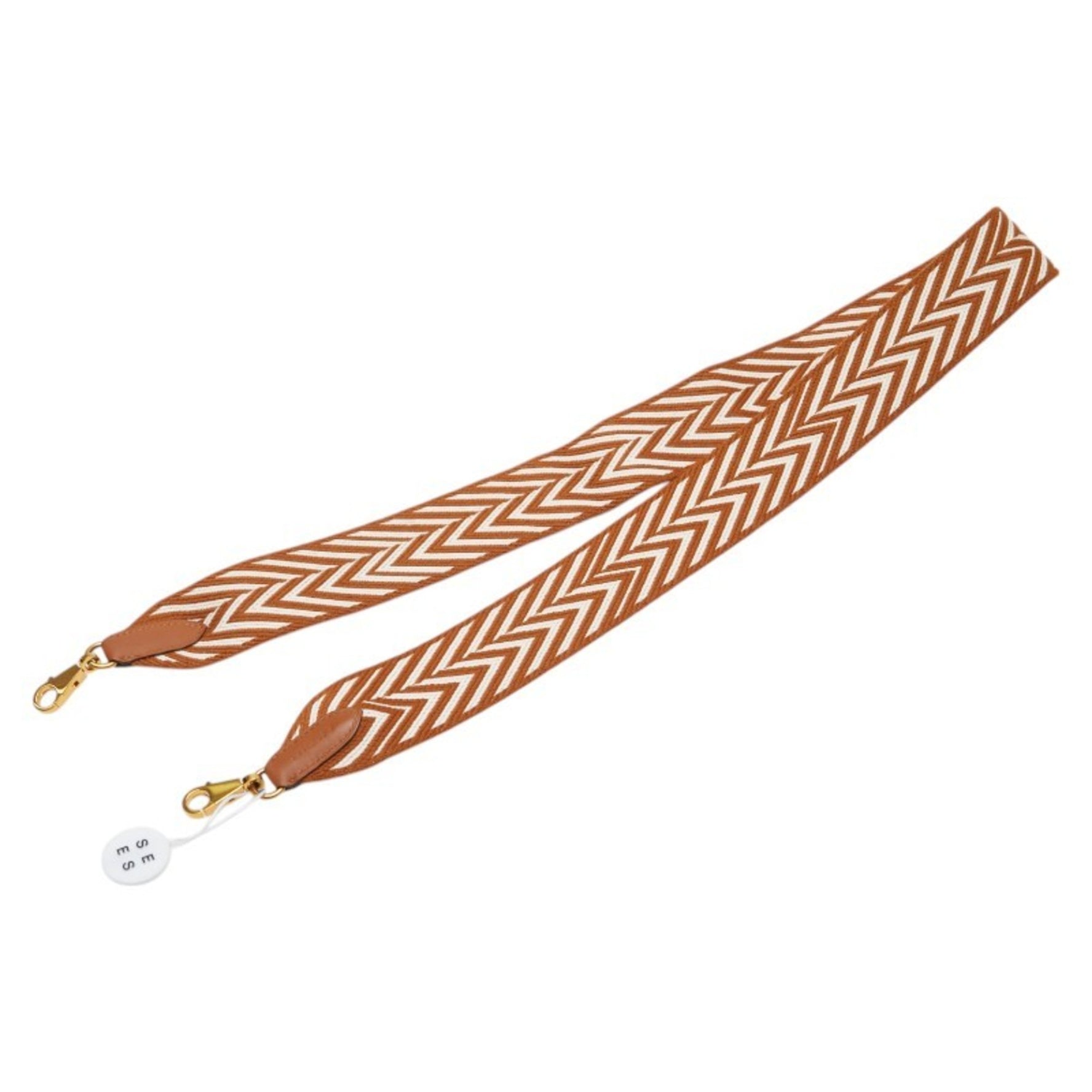 Hermès Bandouliere Sangle Zigzag Shoulder Strap Brown Gold Swift Toile Women's HERMES