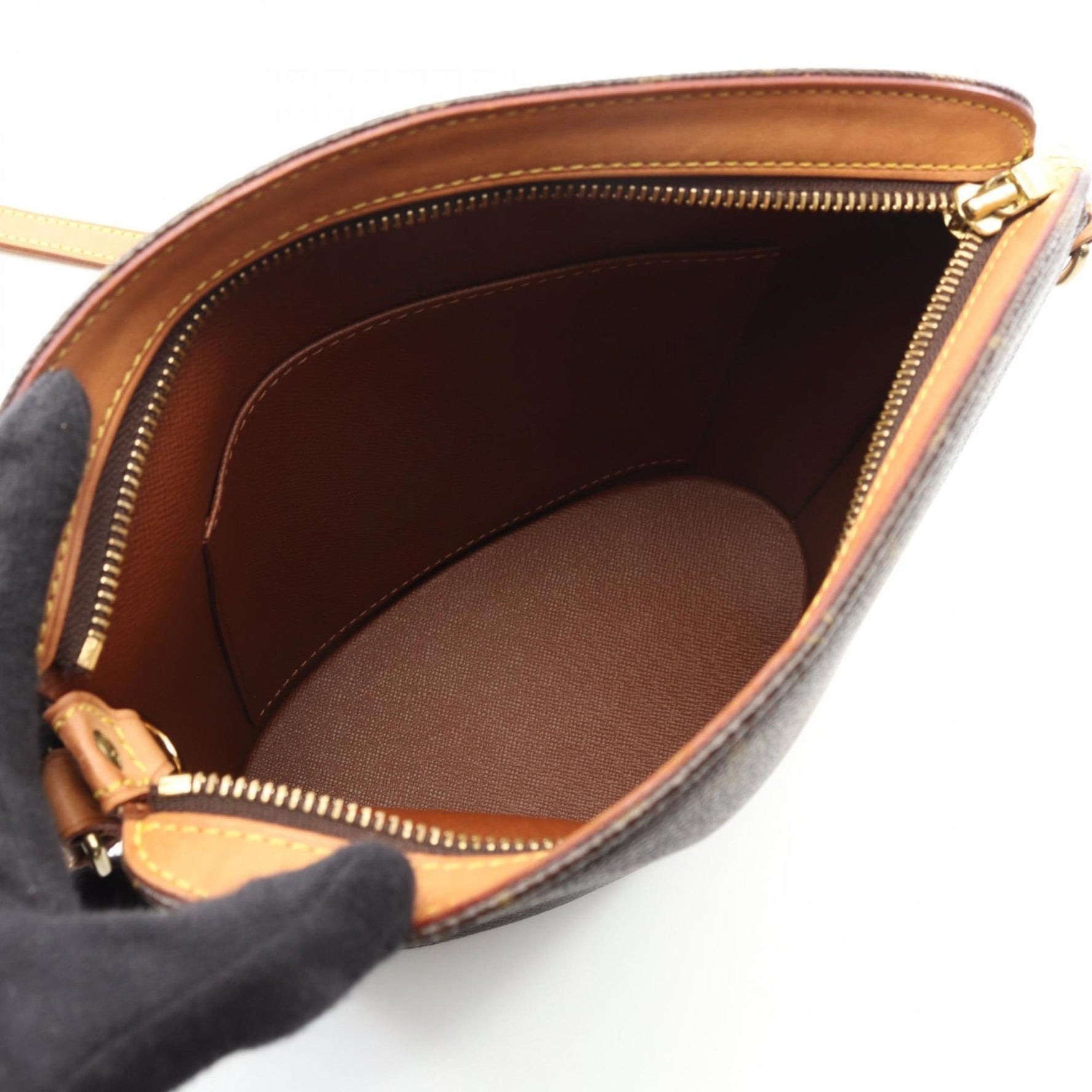 Louis Vuitton Drouot Shoulder Bag, Coated Canvas and Leather, Monogram, Brown