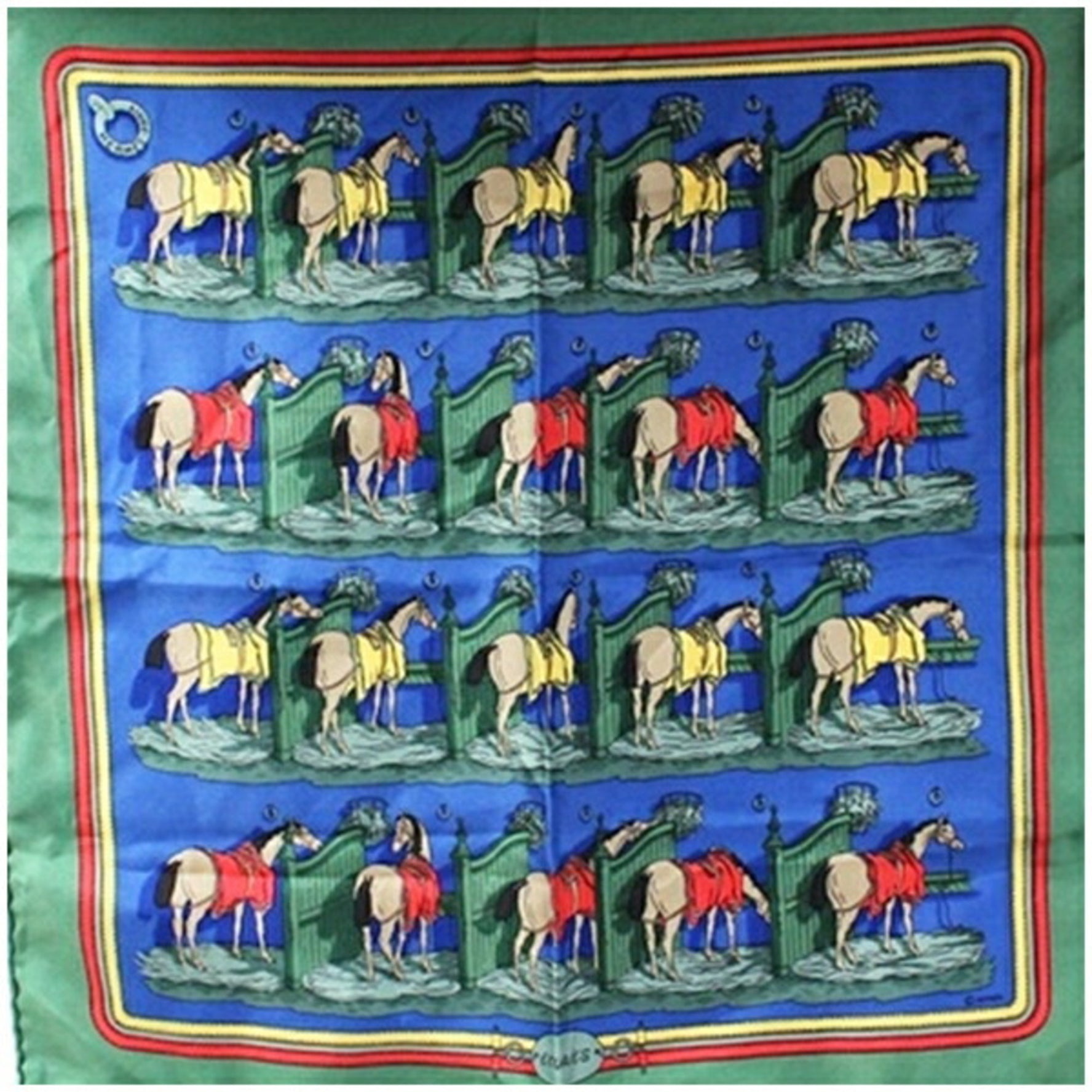 Hermes Silk Scarf Muffler Gavroche 45 Carre ECURIES Stable Mini
