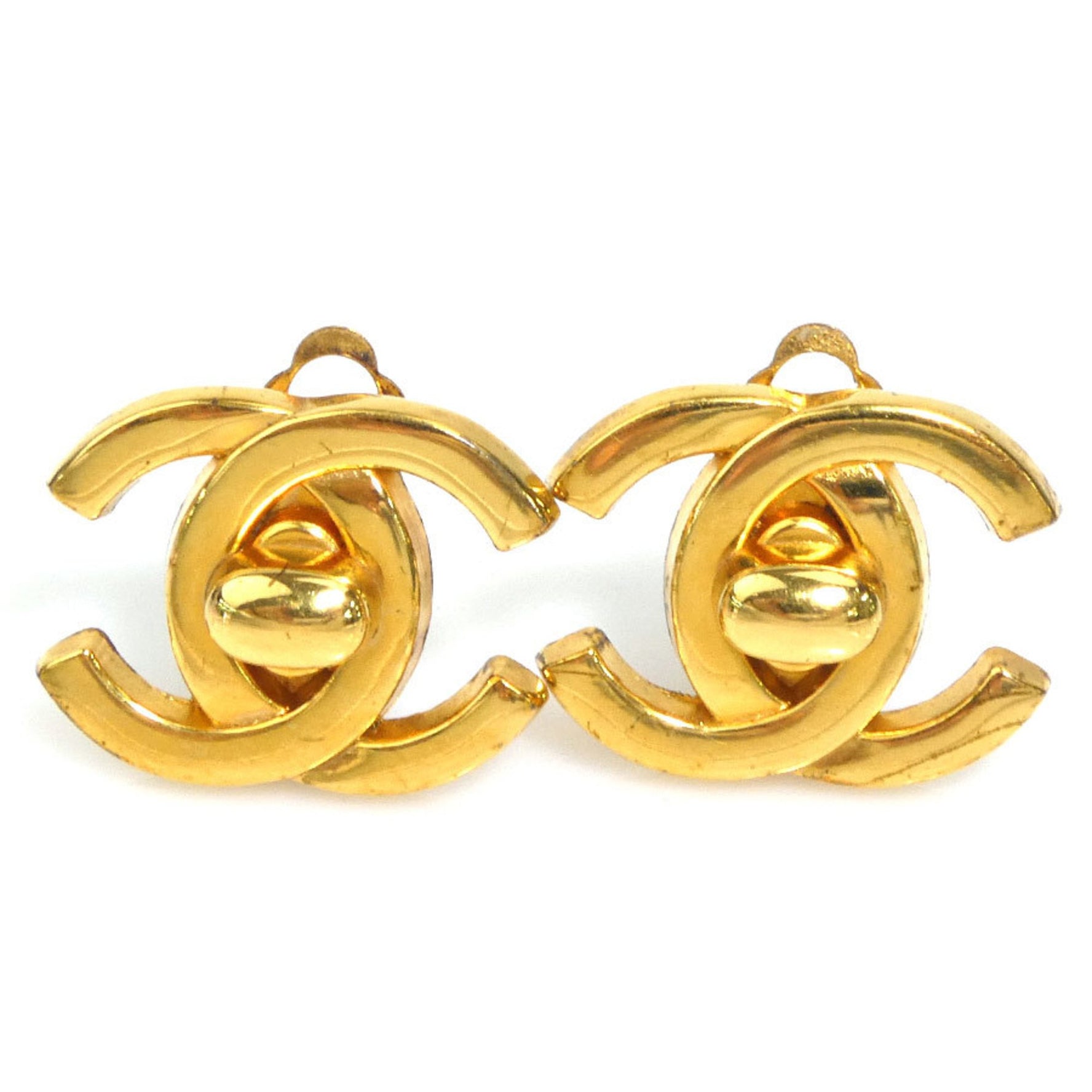 CHANEL Turnlock Metal Earrings